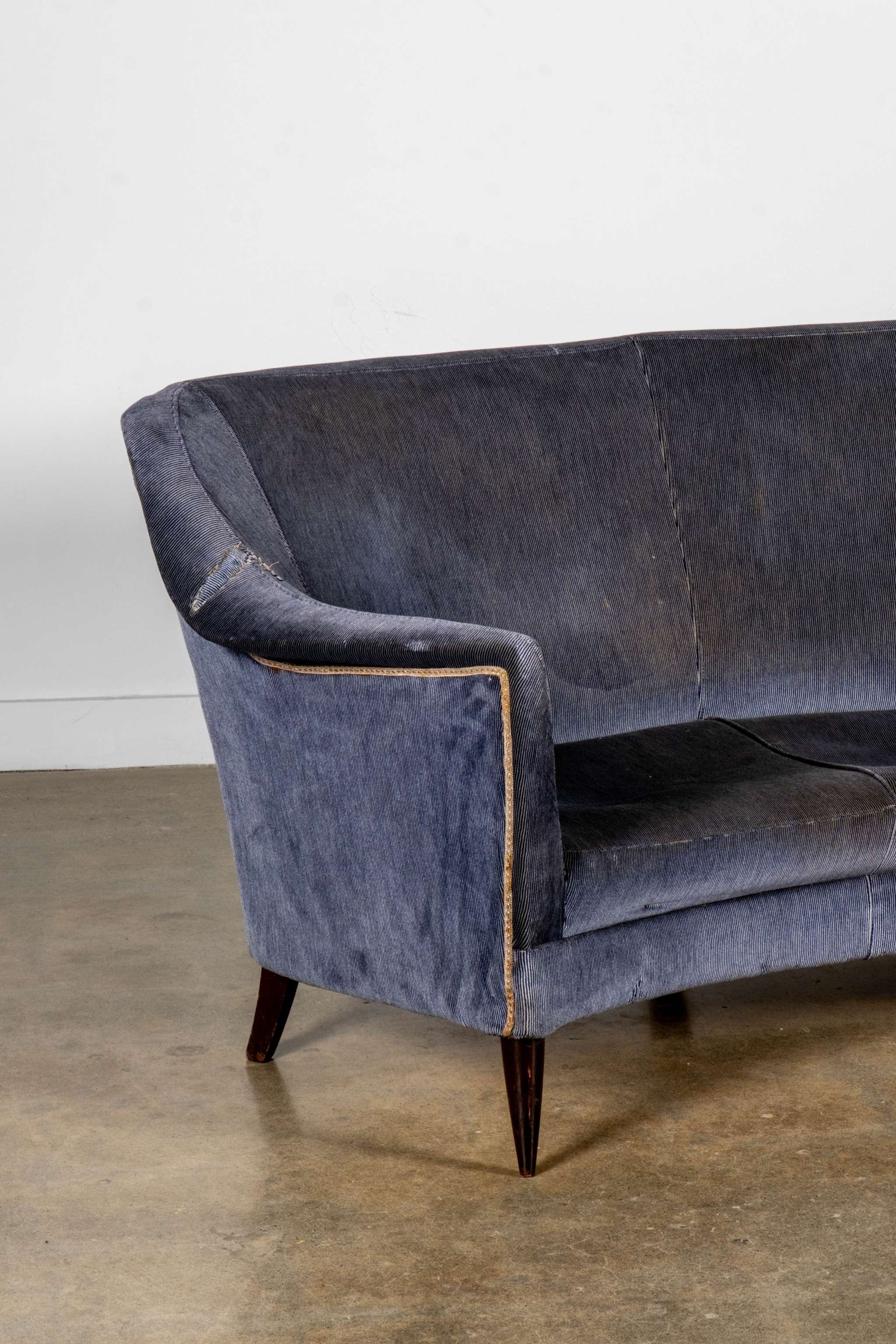 1950s Low Curved 3-Seater Sofa