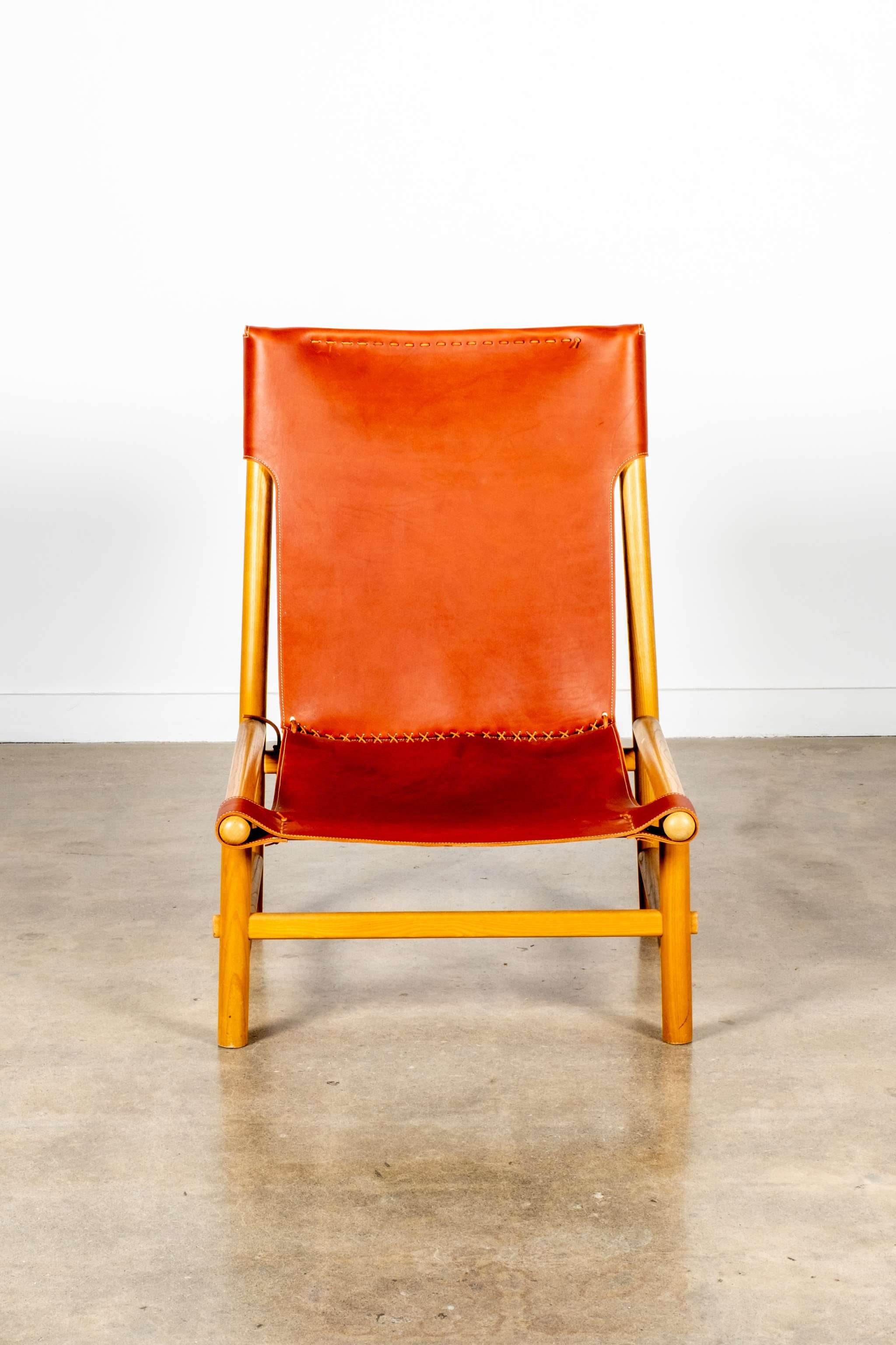 Burgundy Leather Highback Lounge Chair