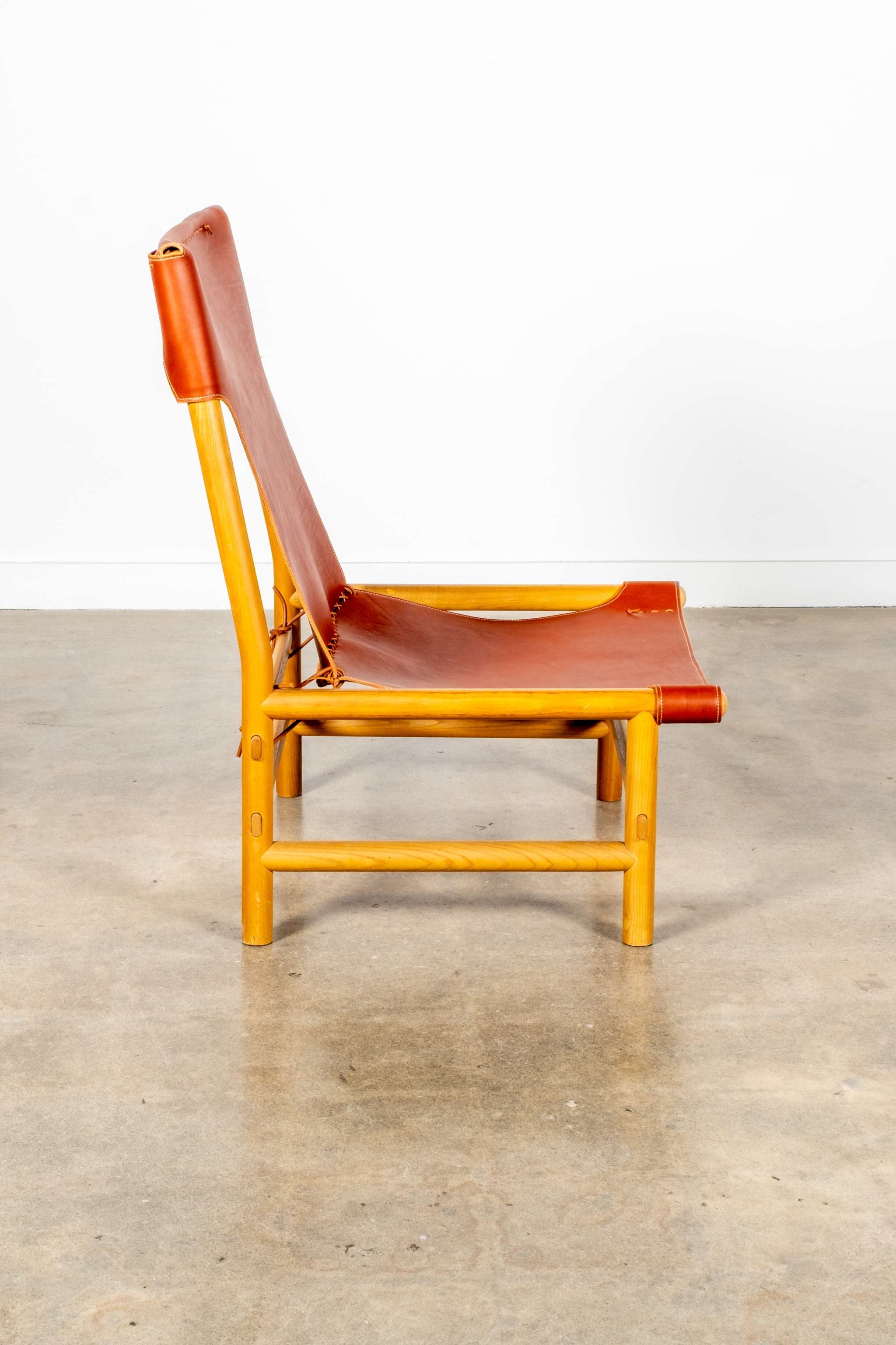 Burgundy Leather Highback Lounge Chair