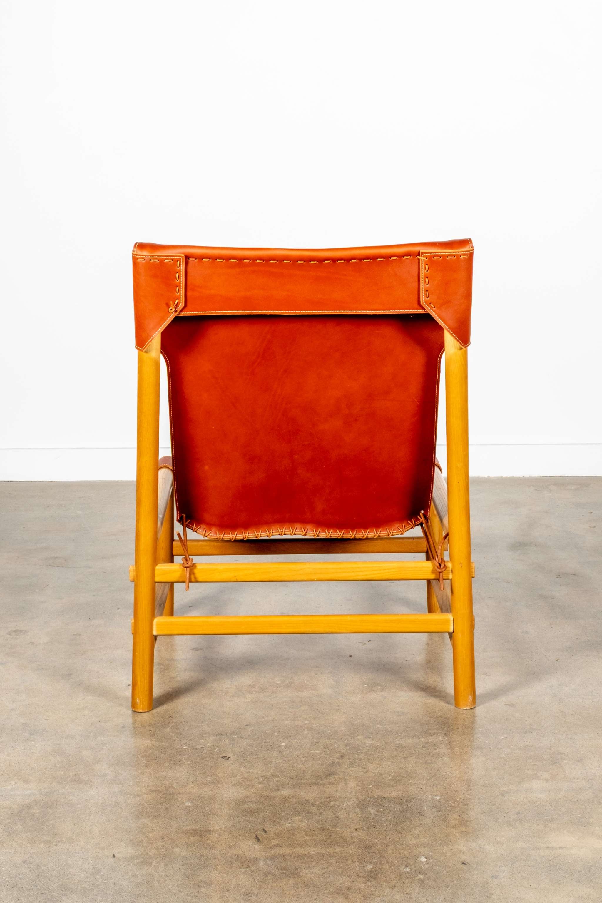 Burgundy Leather Highback Lounge Chair