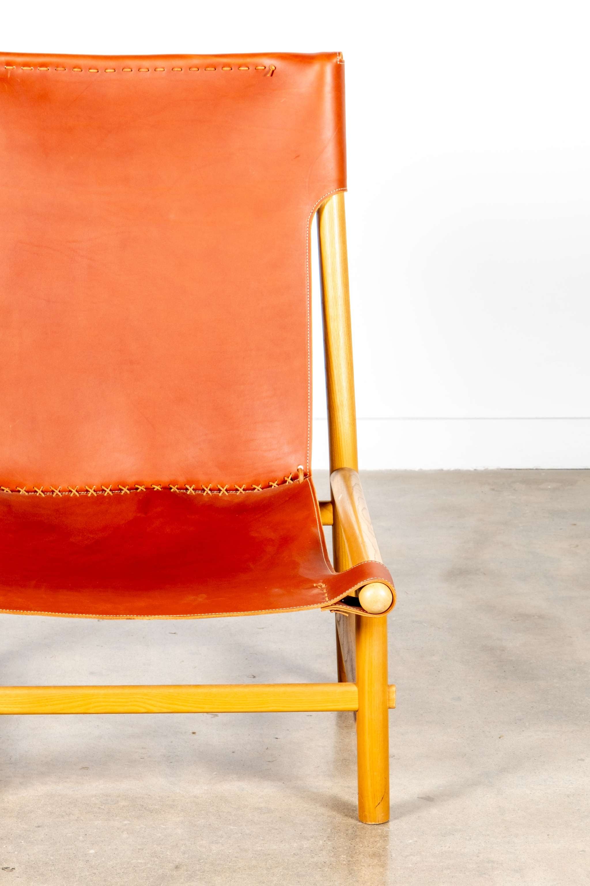 Burgundy Leather Highback Lounge Chair