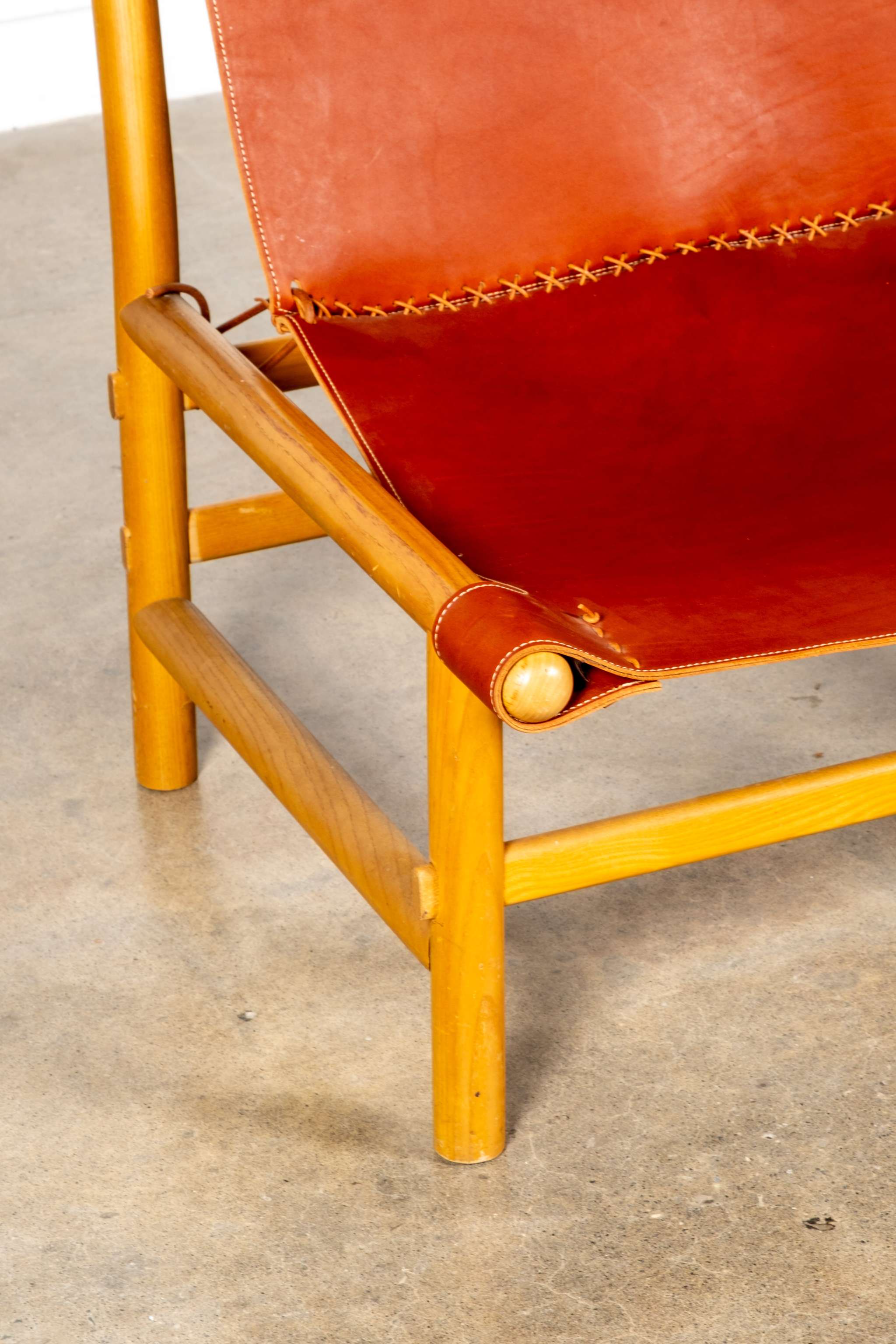 Burgundy Leather Highback Lounge Chair