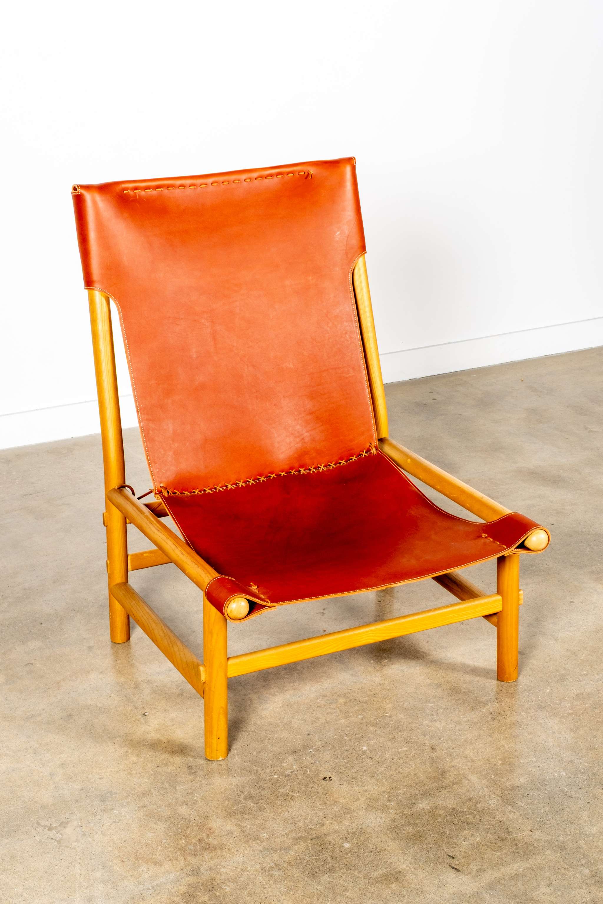 Burgundy Leather Highback Lounge Chair