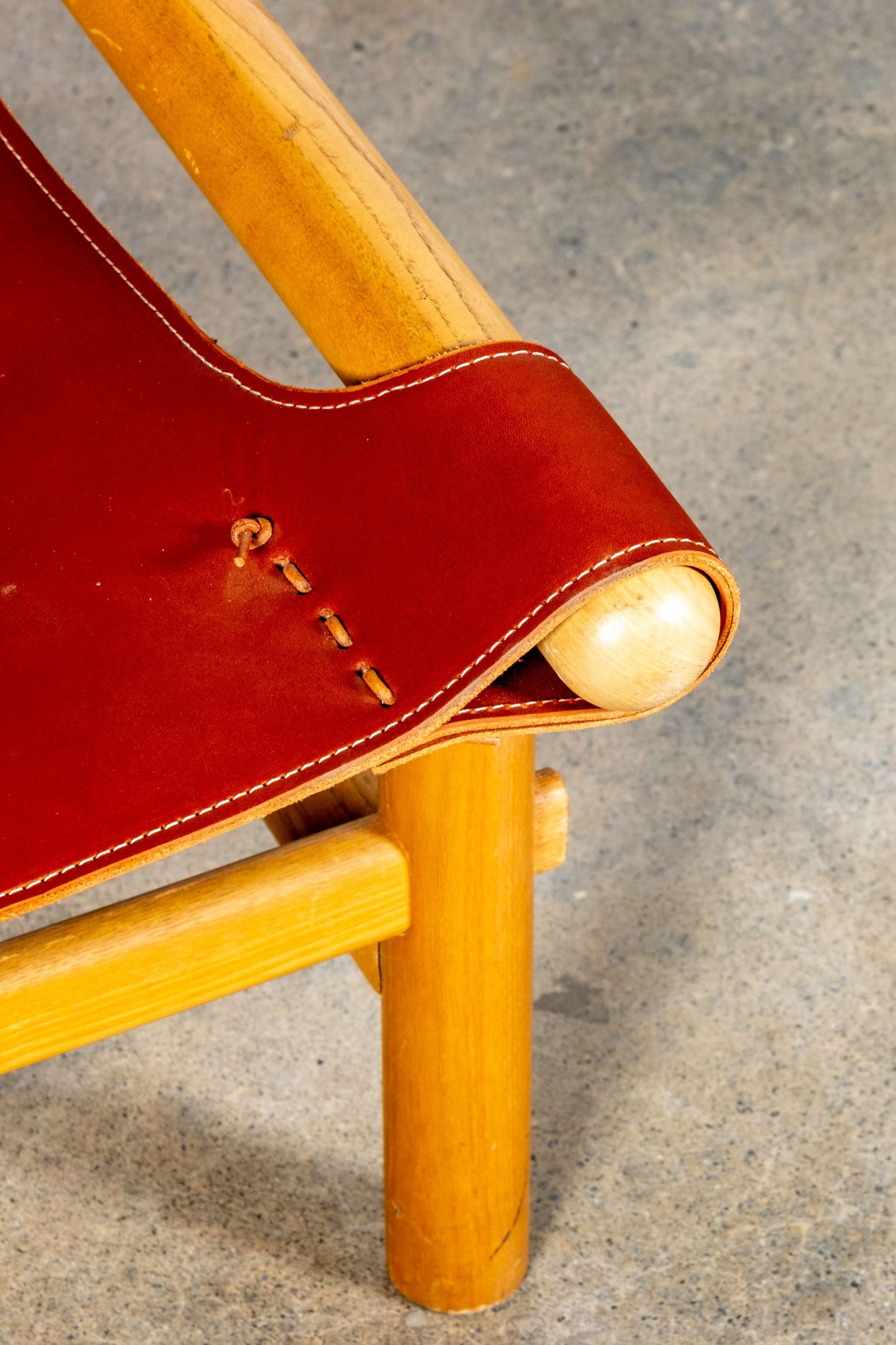 Burgundy Leather Highback Lounge Chair