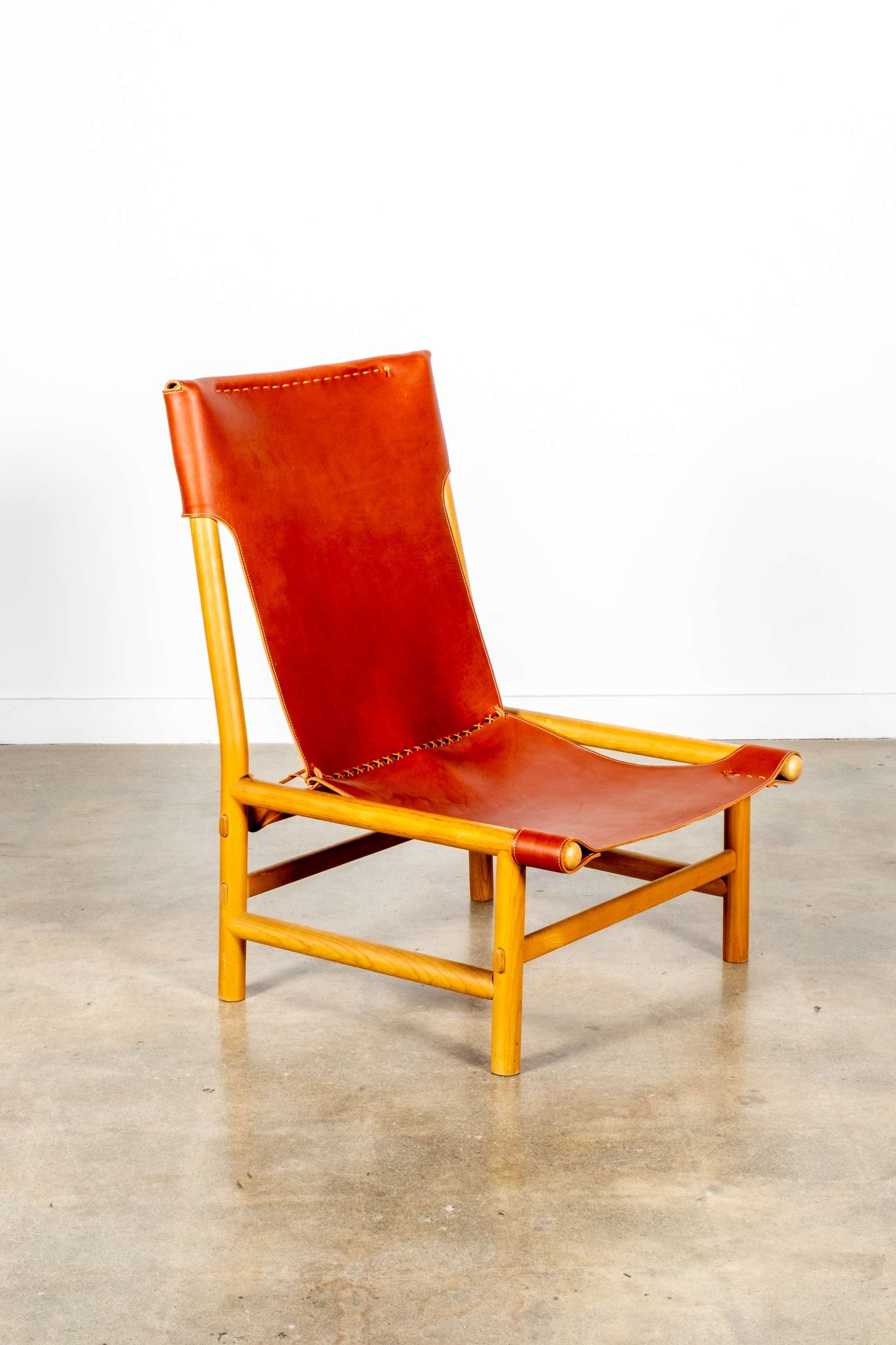 Burgundy Leather Highback Lounge Chair