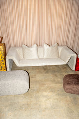 1970s Italian 3-Seater Sofa, Newly Upholstered
