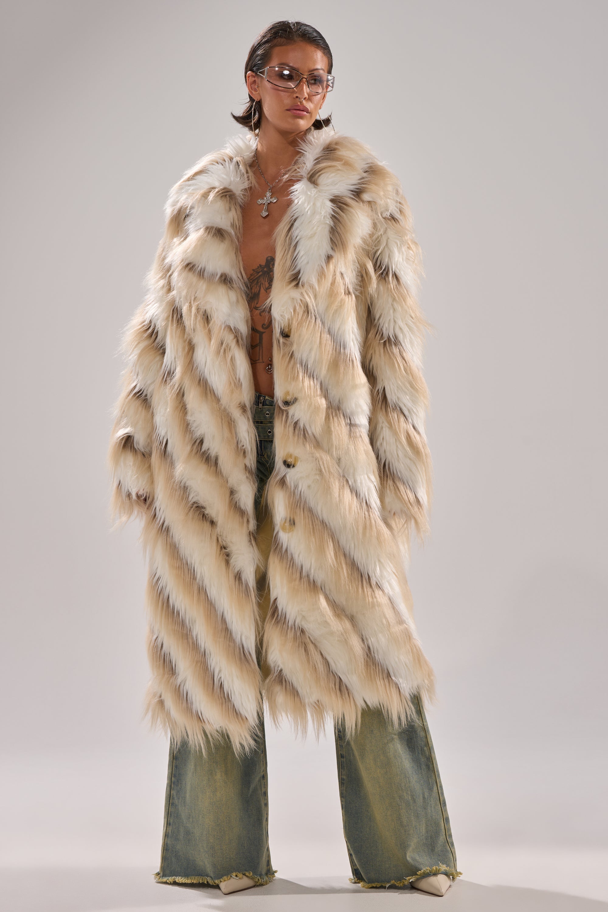 HARLOW PATCHWORK FAUX FUR