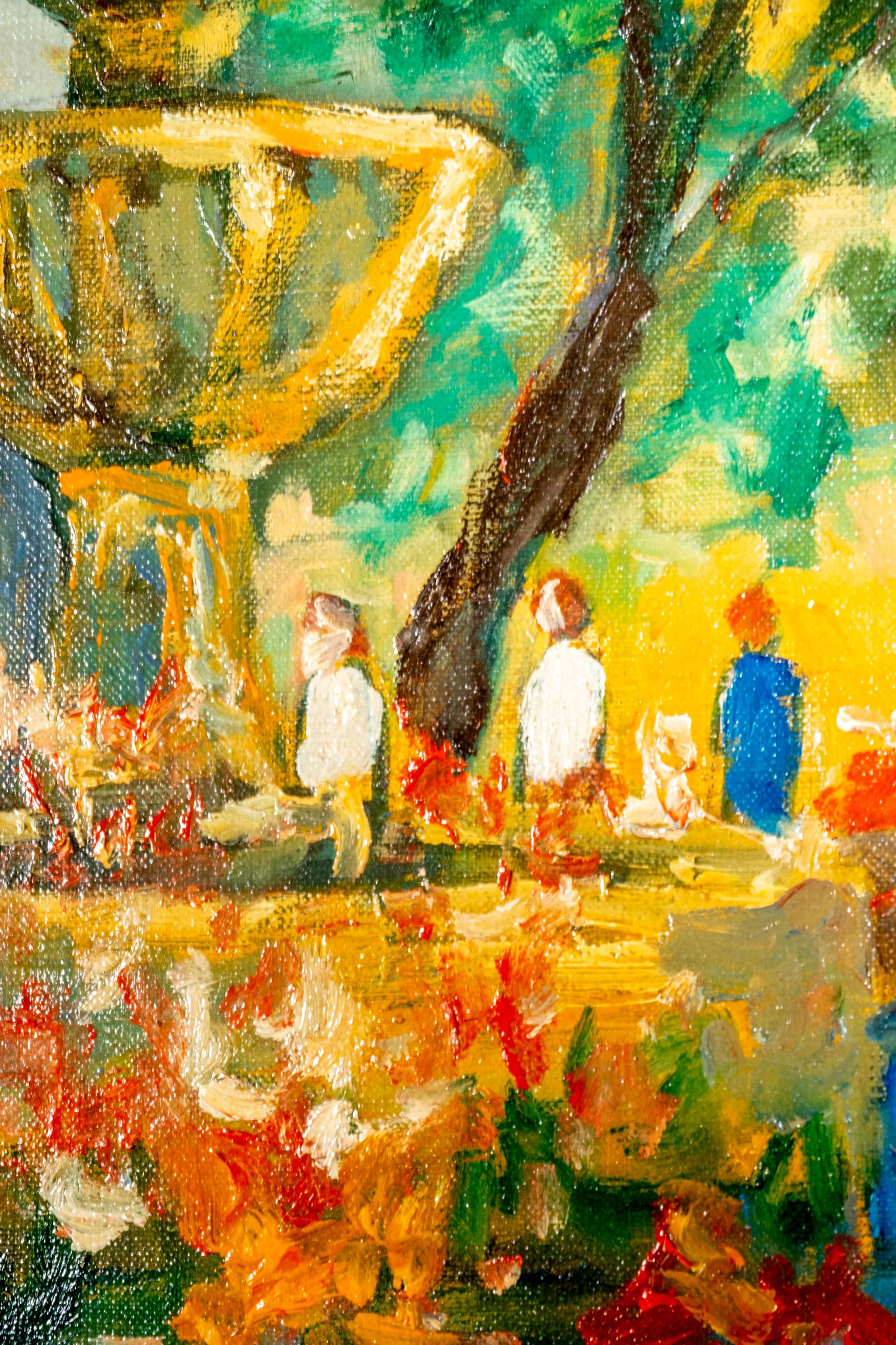"Market in Provence", Framed Painted