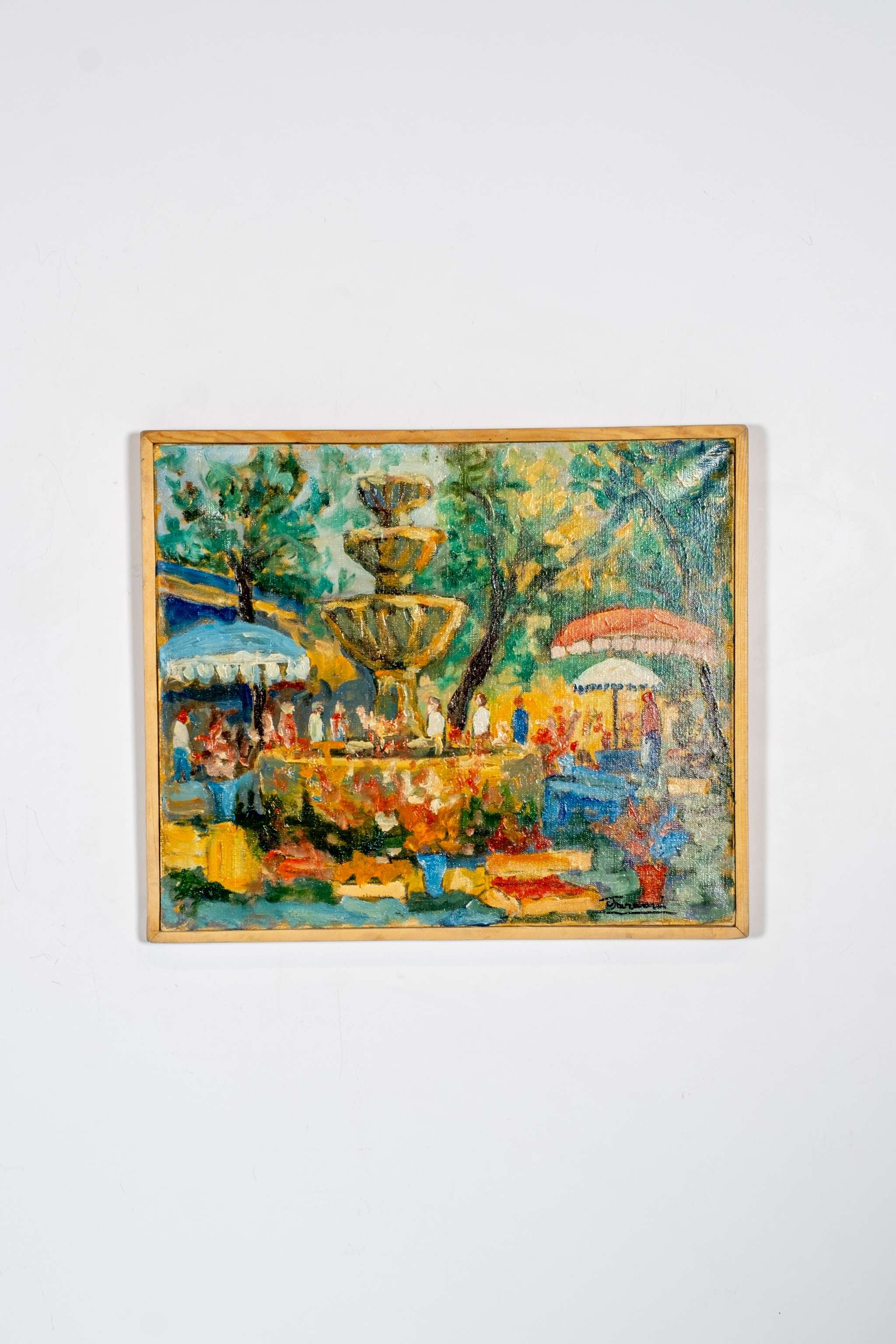 "Market in Provence", Framed Painted