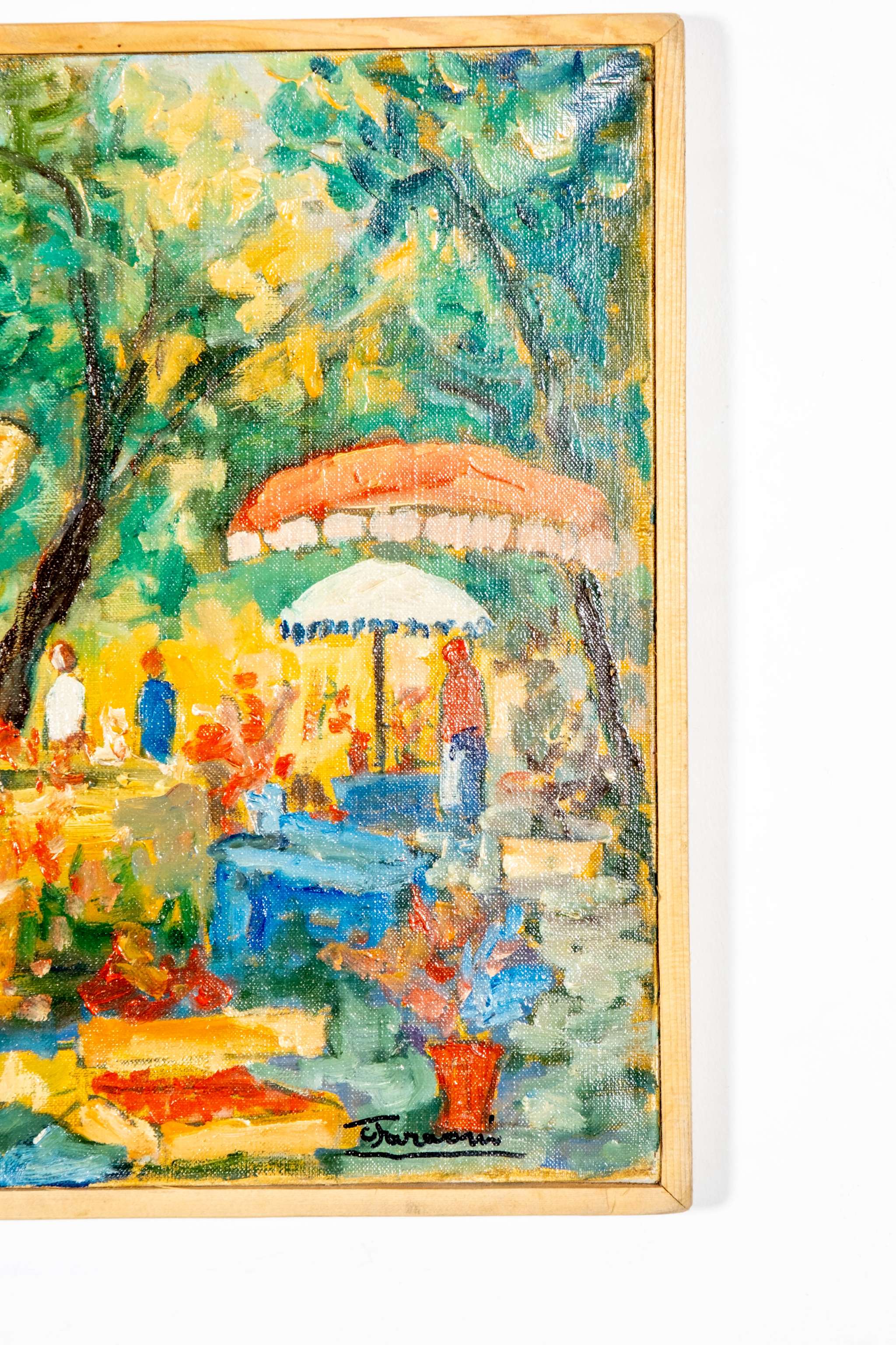 "Market in Provence", Framed Painted