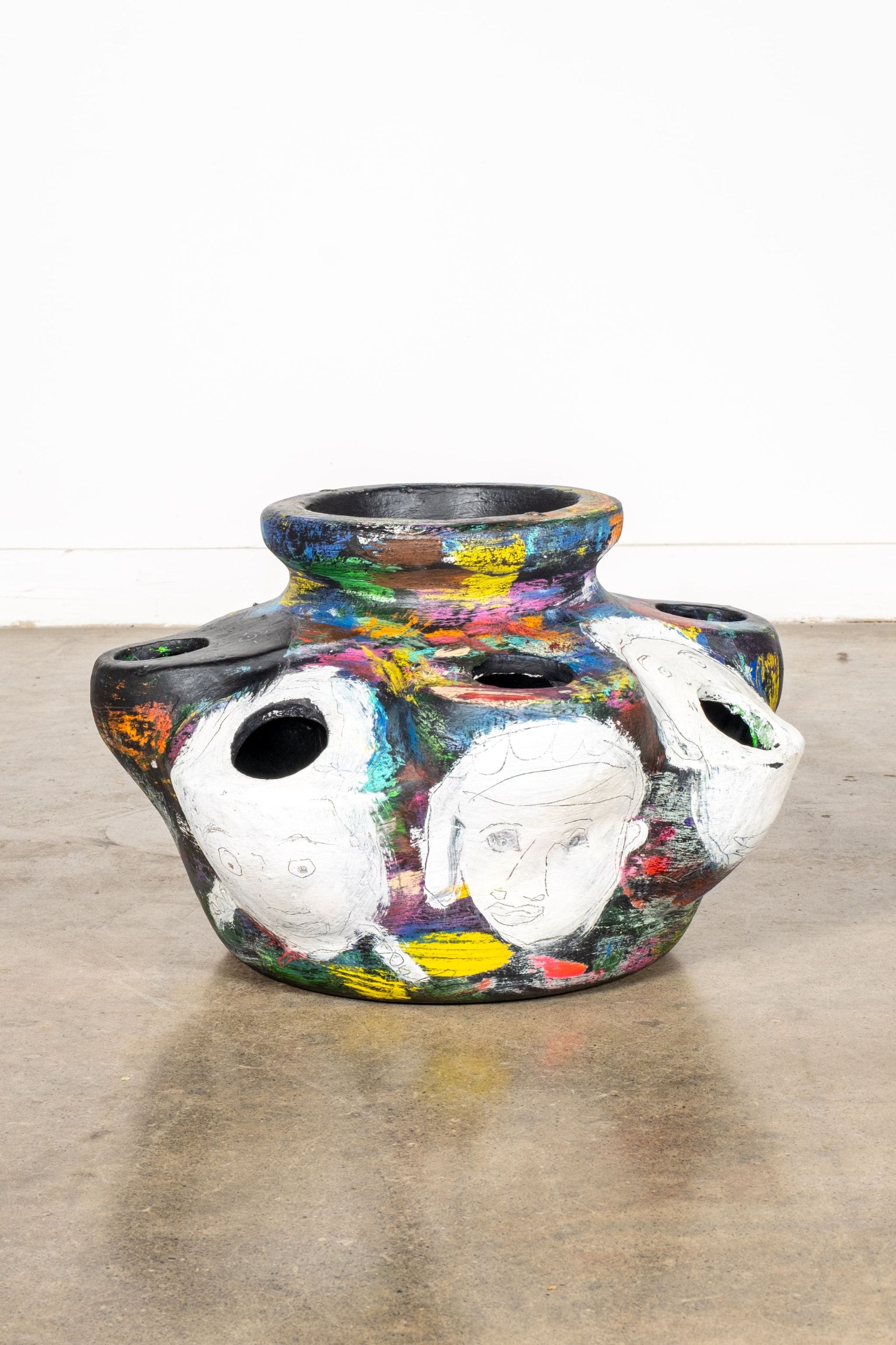 "Party Zone" Painted Terracotta Planter