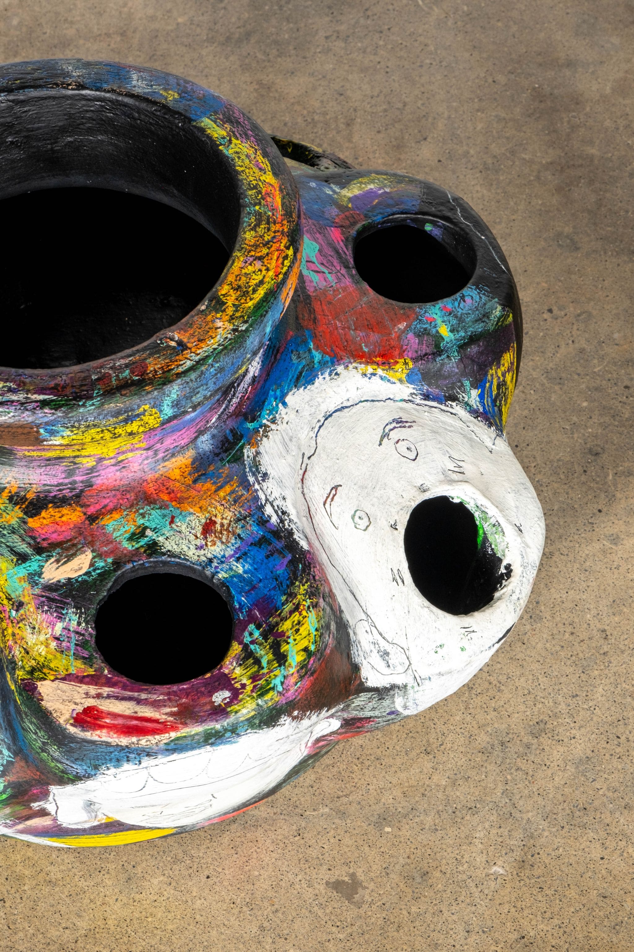"Party Zone" Painted Terracotta Planter