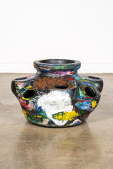 "Party Zone" Painted Terracotta Planter