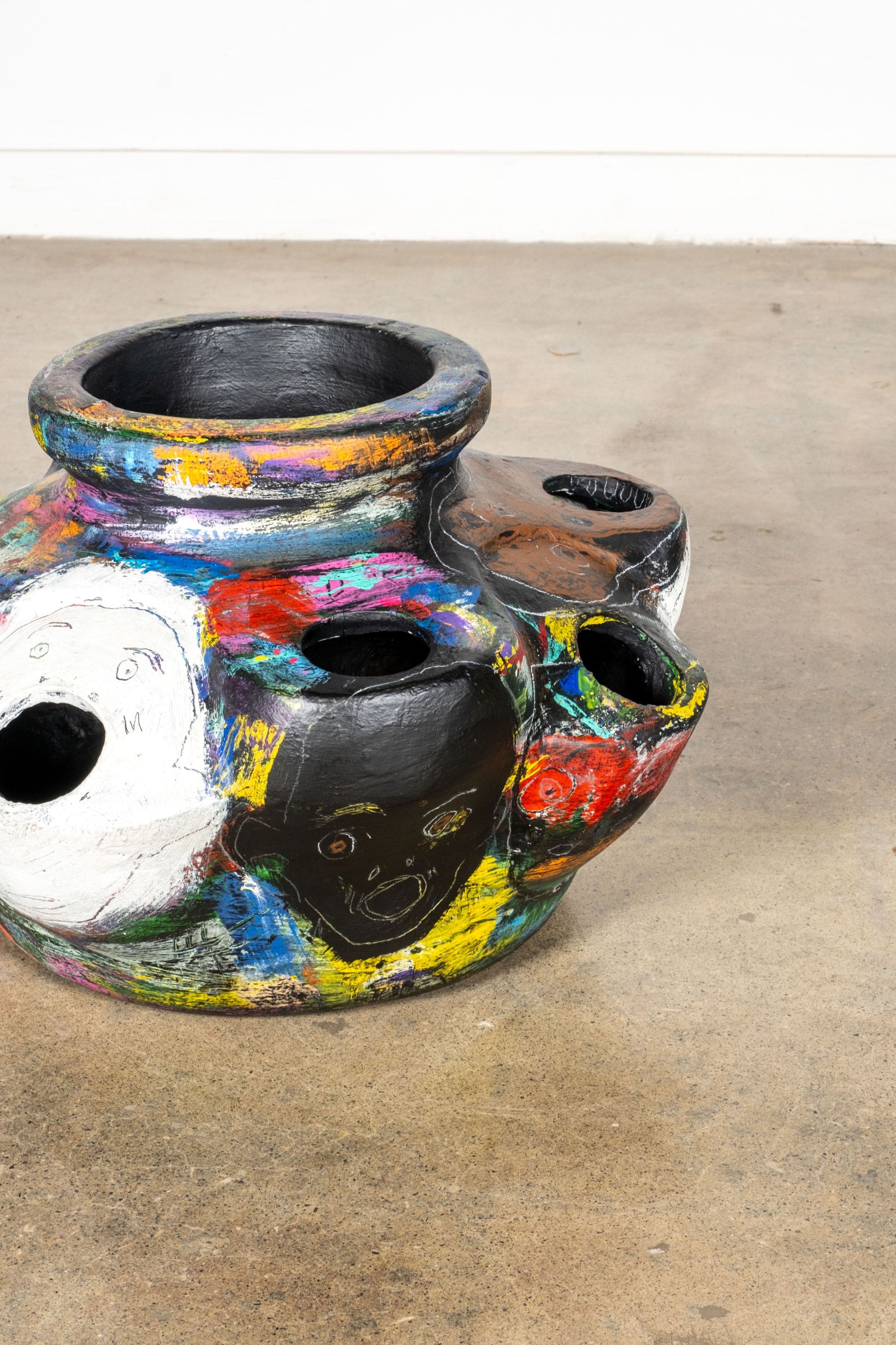 "Party Zone" Painted Terracotta Planter
