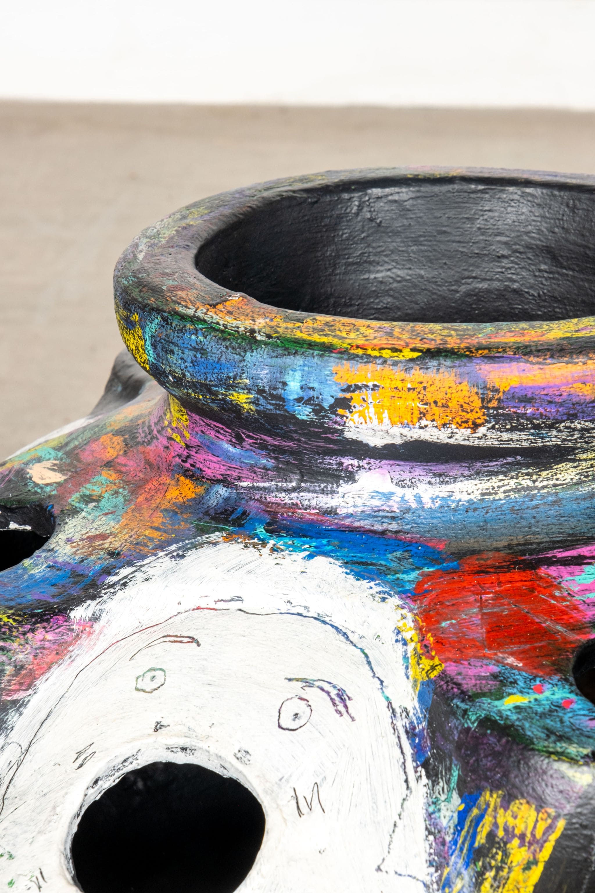 "Party Zone" Painted Terracotta Planter
