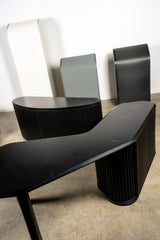 A'Dammer' Desk with Roller Shutter Cabinet, Black