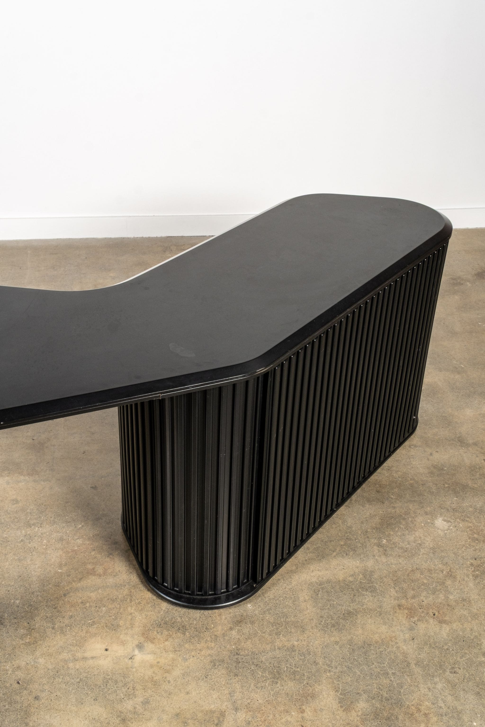 A'Dammer' Desk with Roller Shutter Cabinet, Black