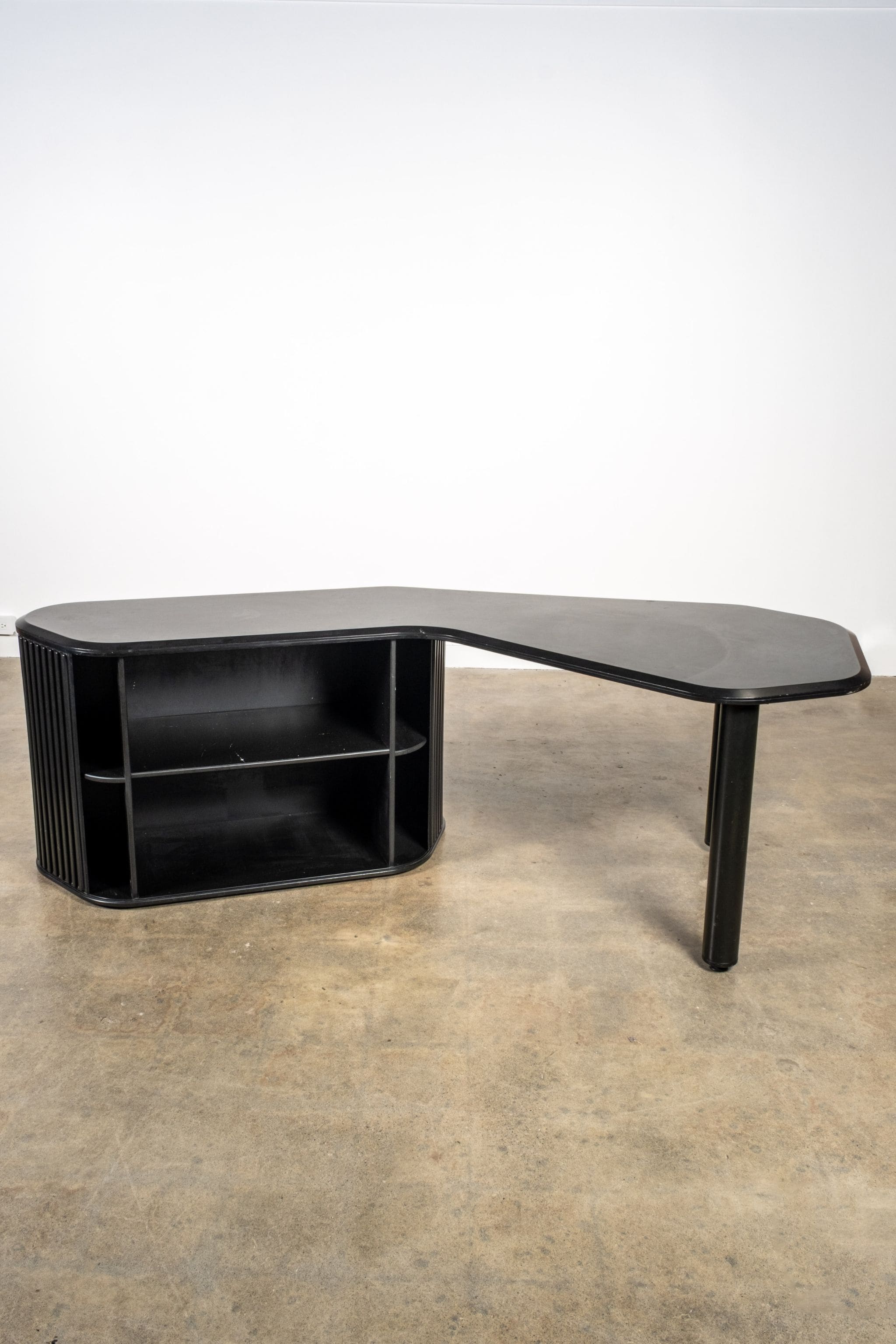 A'Dammer' Desk with Roller Shutter Cabinet, Black