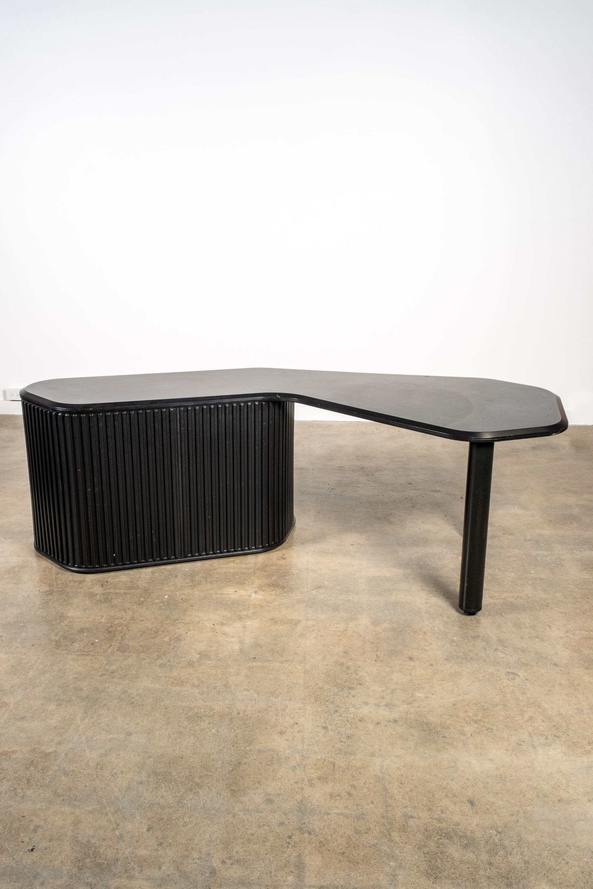 A'Dammer' Desk with Roller Shutter Cabinet, Black