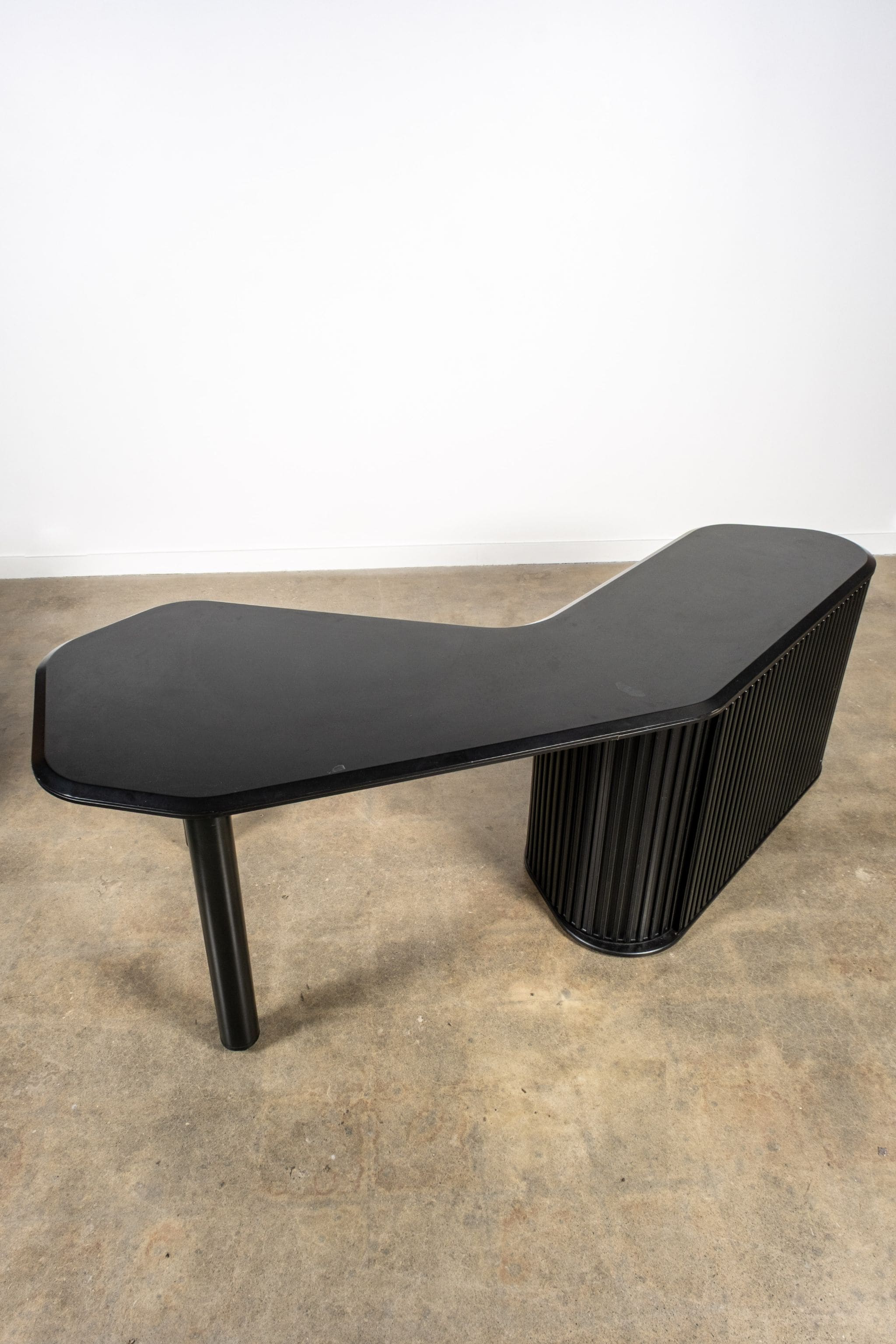 A'Dammer' Desk with Roller Shutter Cabinet, Black