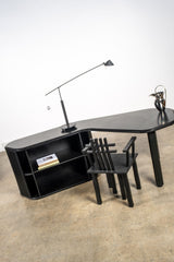 A'Dammer' Desk with Roller Shutter Cabinet, Black