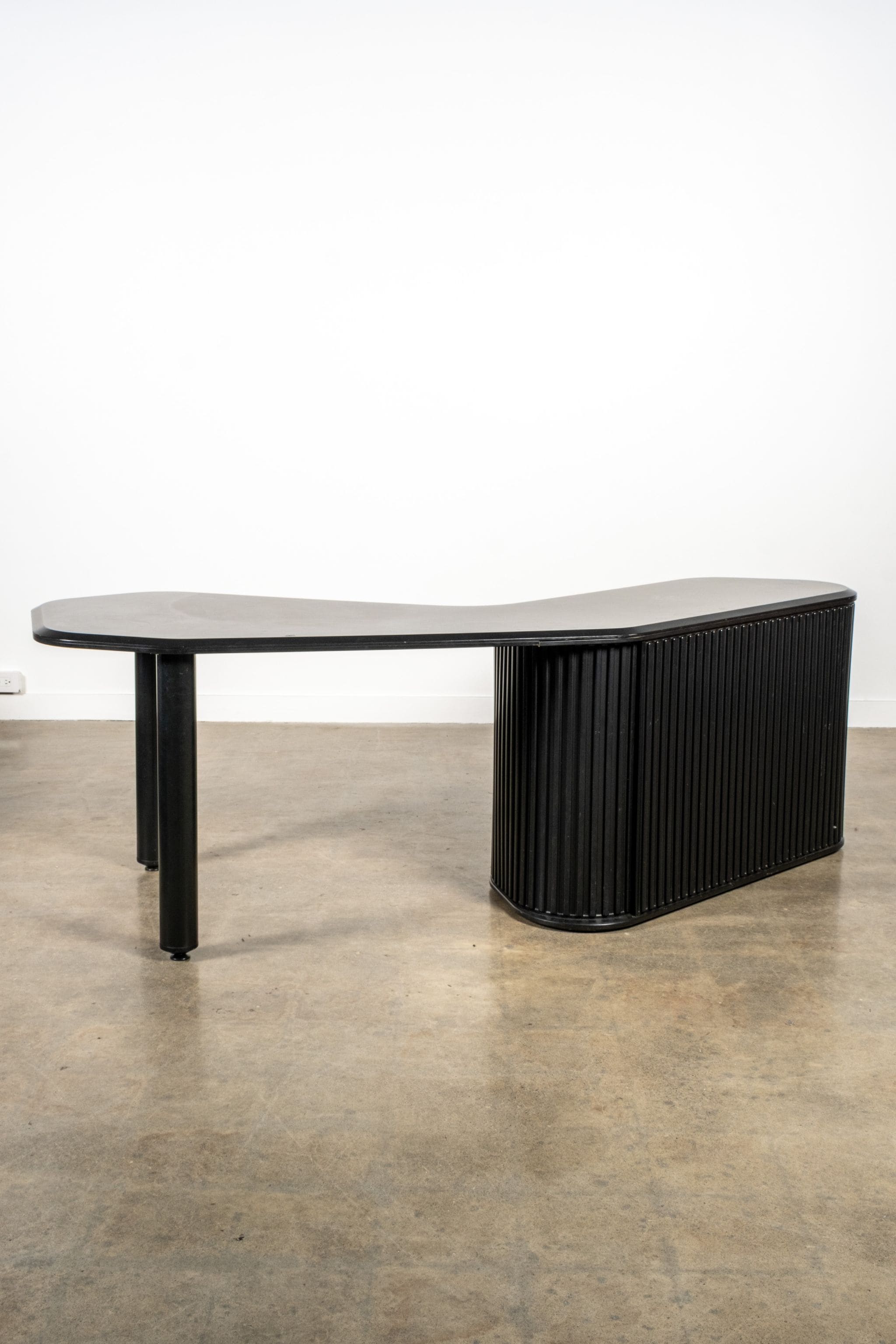 A'Dammer' Desk with Roller Shutter Cabinet, Black