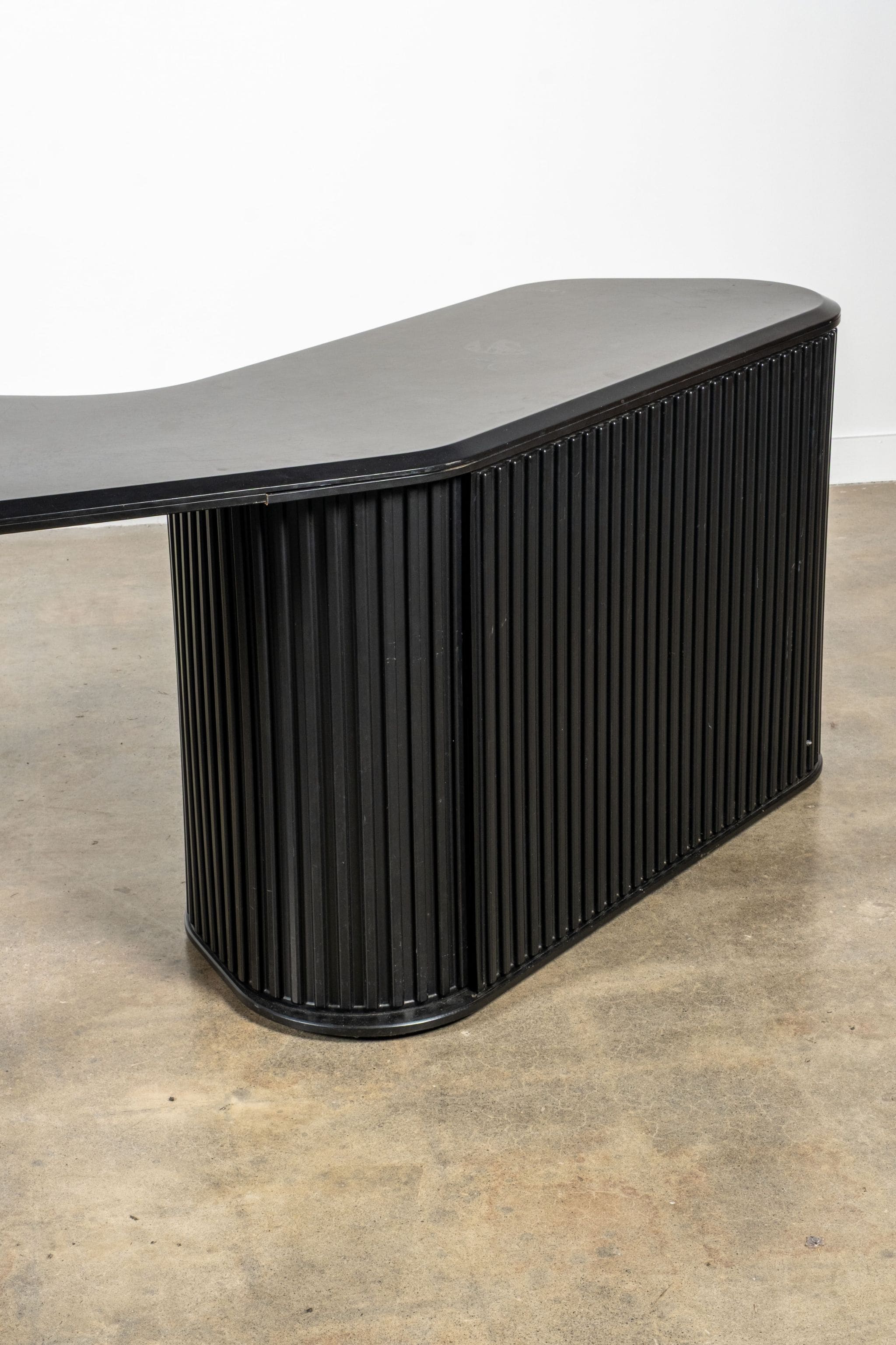 A'Dammer' Desk with Roller Shutter Cabinet, Black