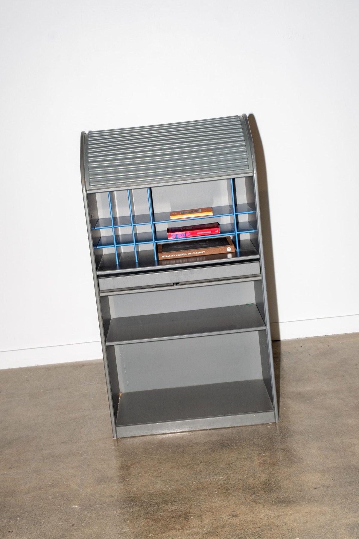A'Dammer Roller Shutter Secretary Desk, Grey