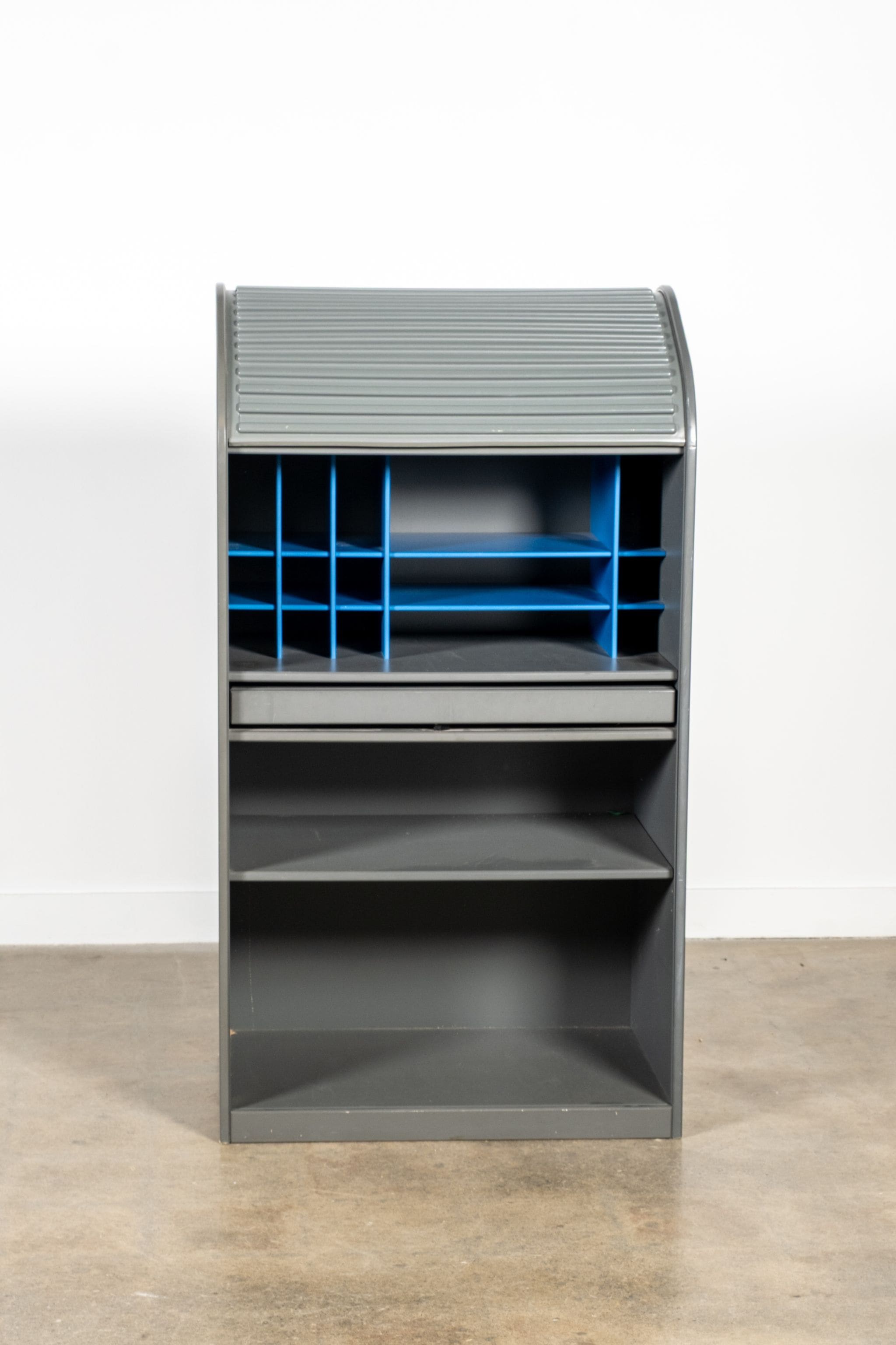 A'Dammer Roller Shutter Secretary Desk, Grey