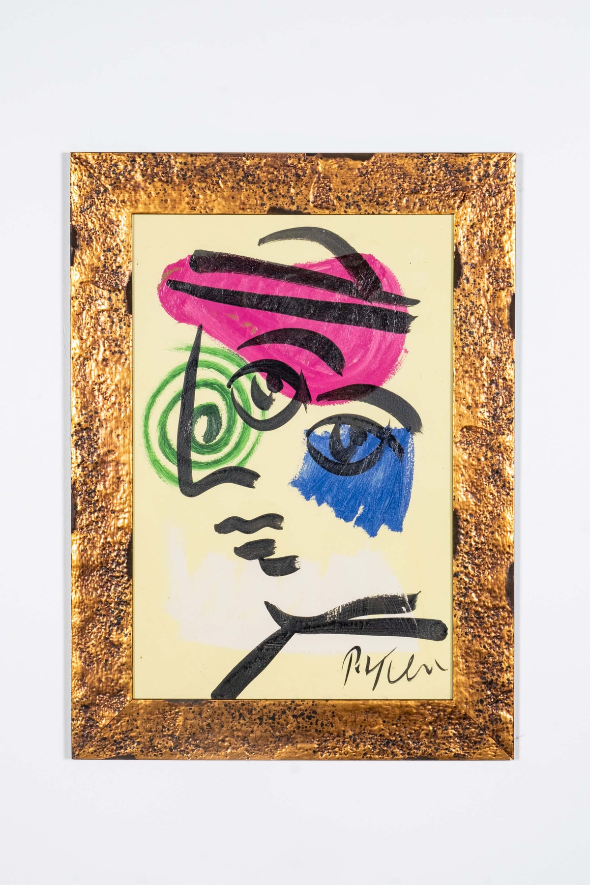 Abstract Portrait in Gold Frame
