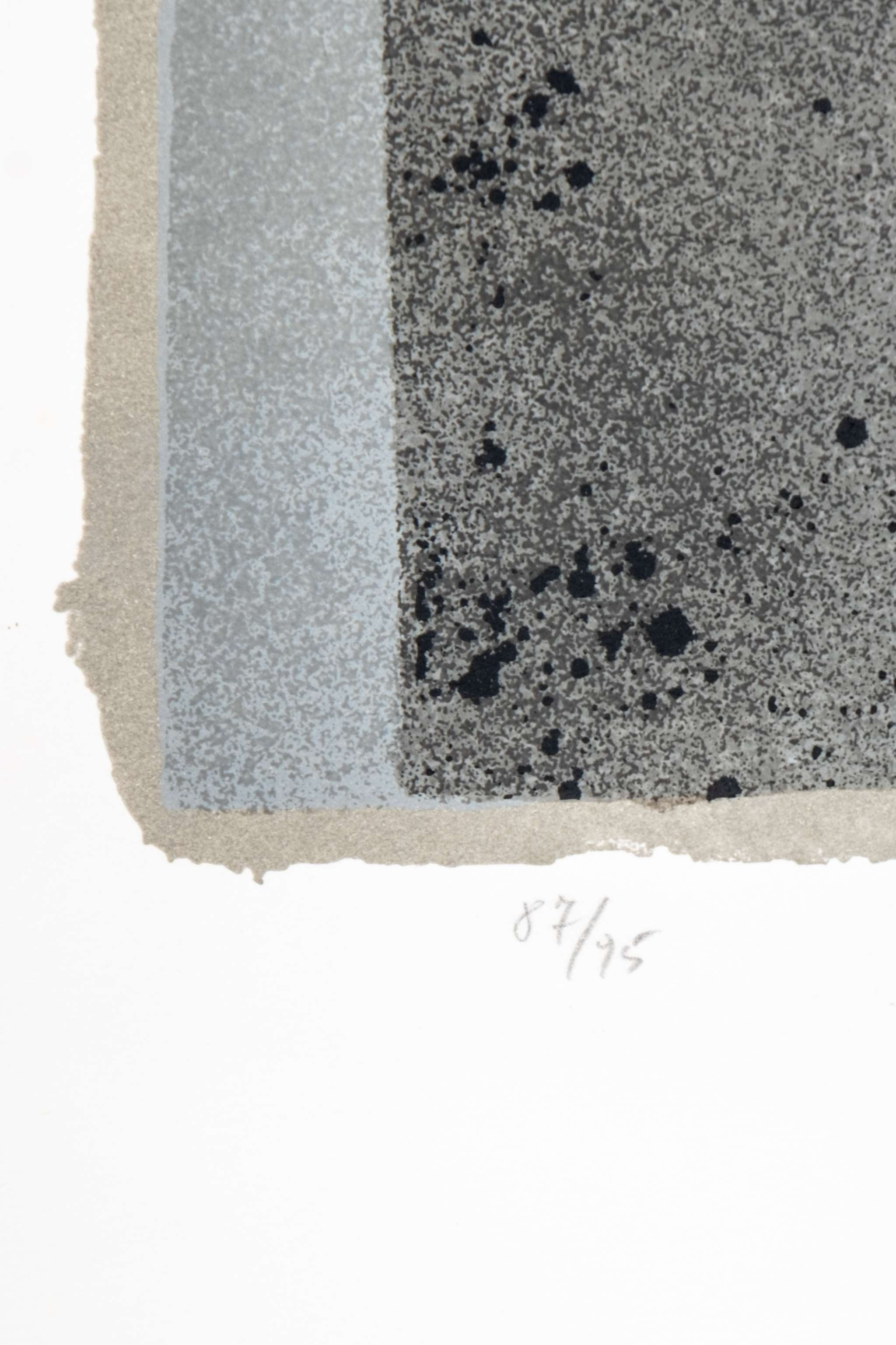 "Untitled" (1987), Grey, Yellow and Blue Abstract