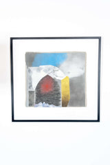 "Untitled" (1987), Grey, Yellow and Blue Abstract