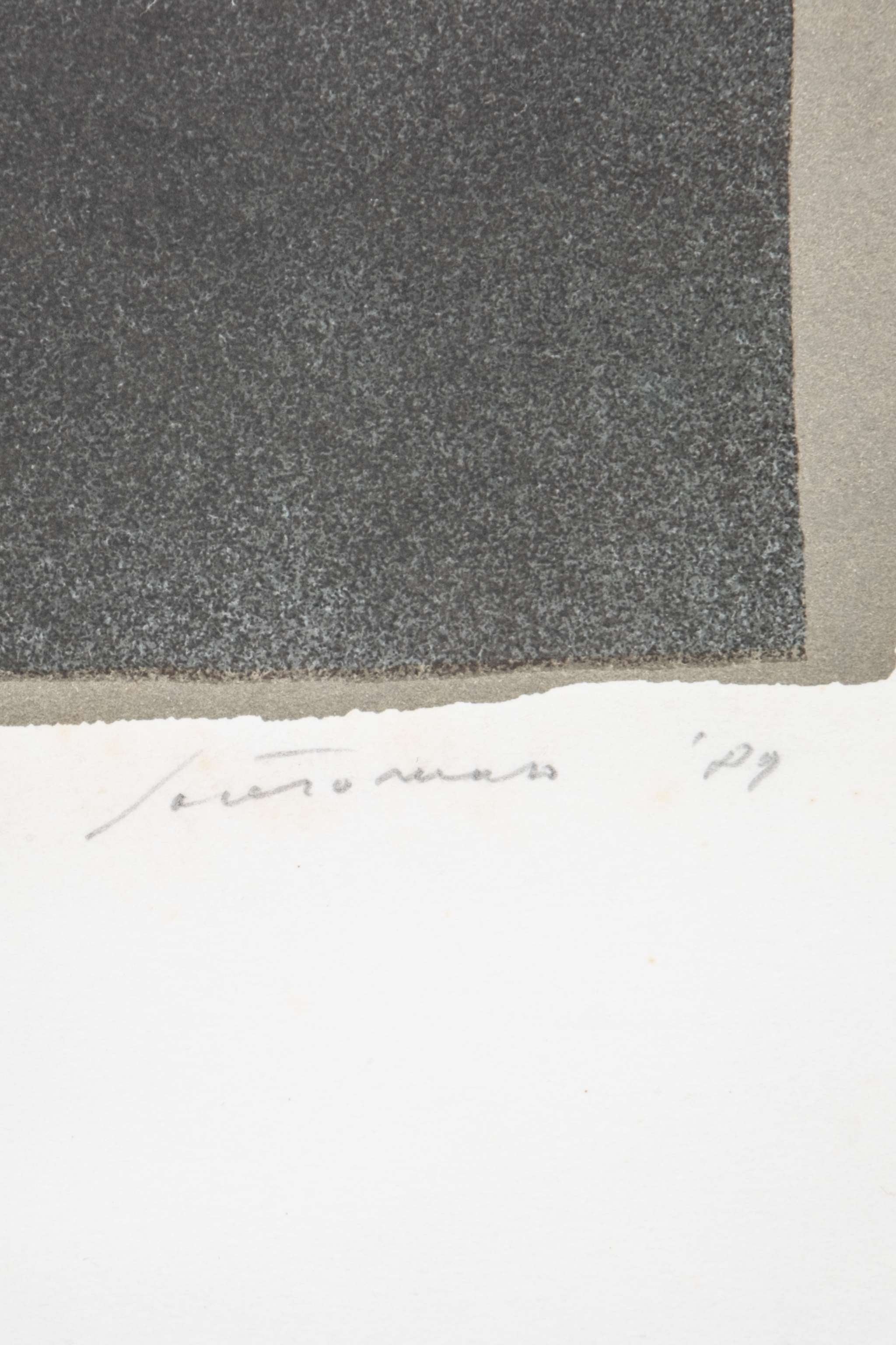 "Untitled" (1987), Grey, Yellow and Blue Abstract
