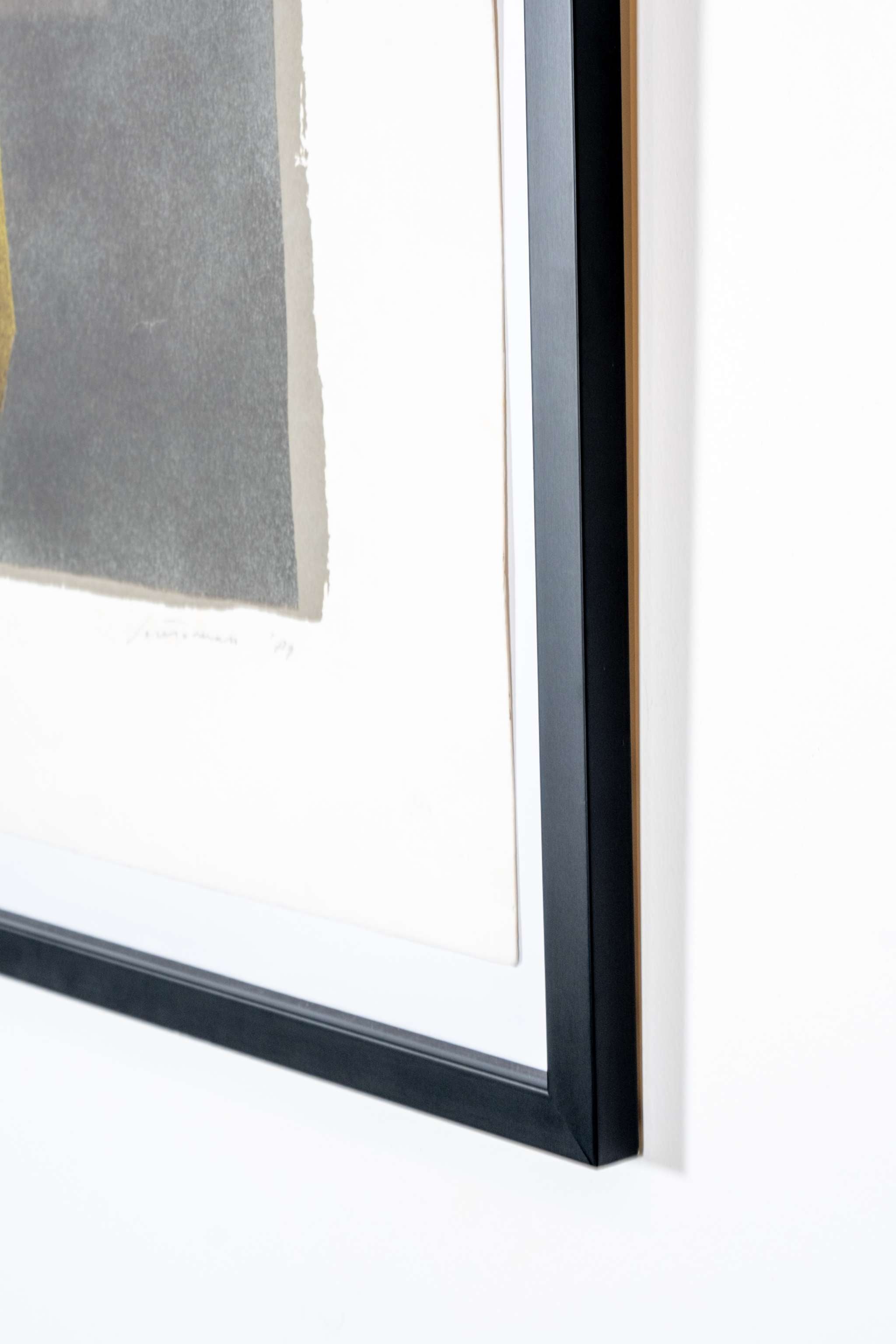 "Untitled" (1987), Grey, Yellow and Blue Abstract