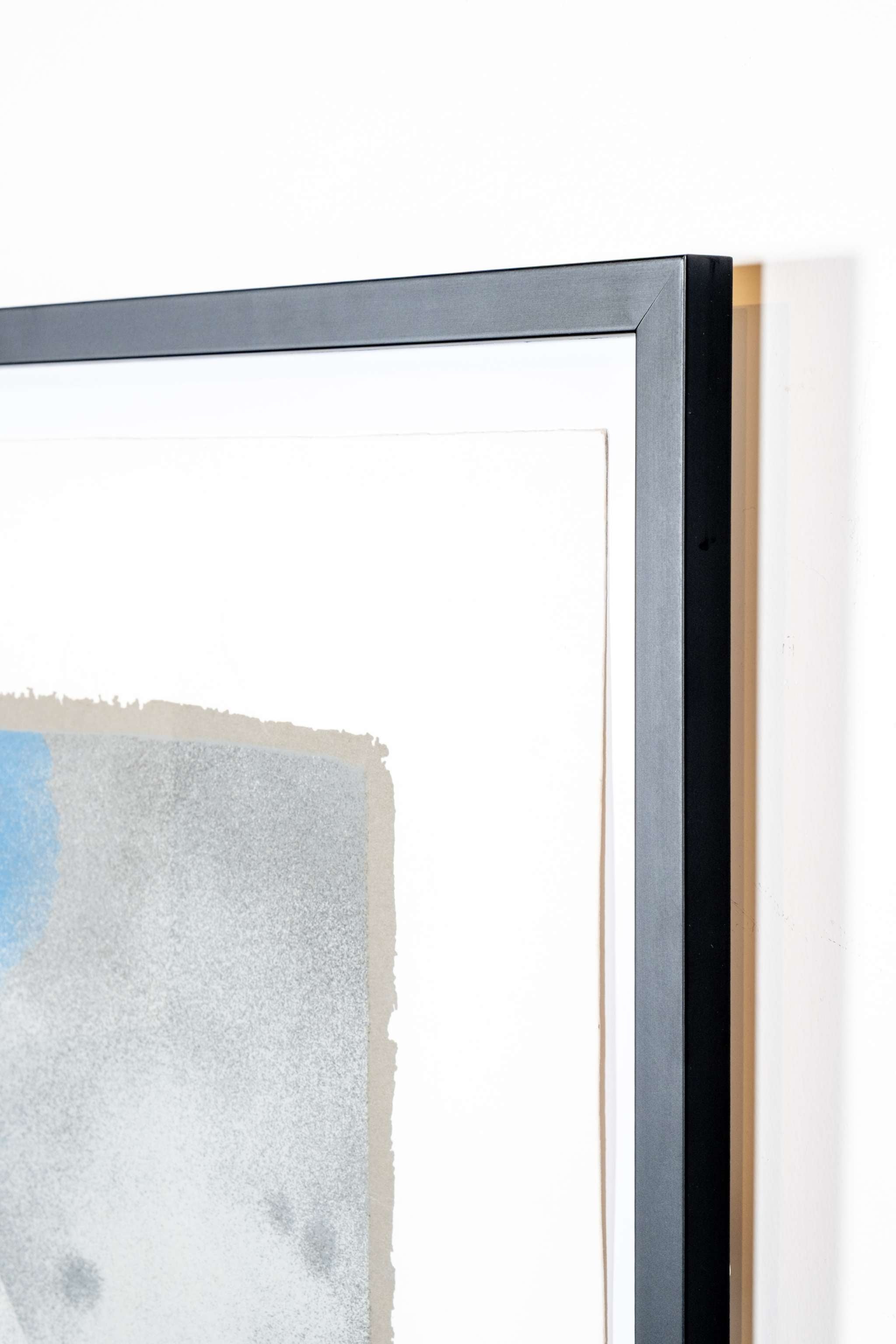 "Untitled" (1987), Grey, Yellow and Blue Abstract