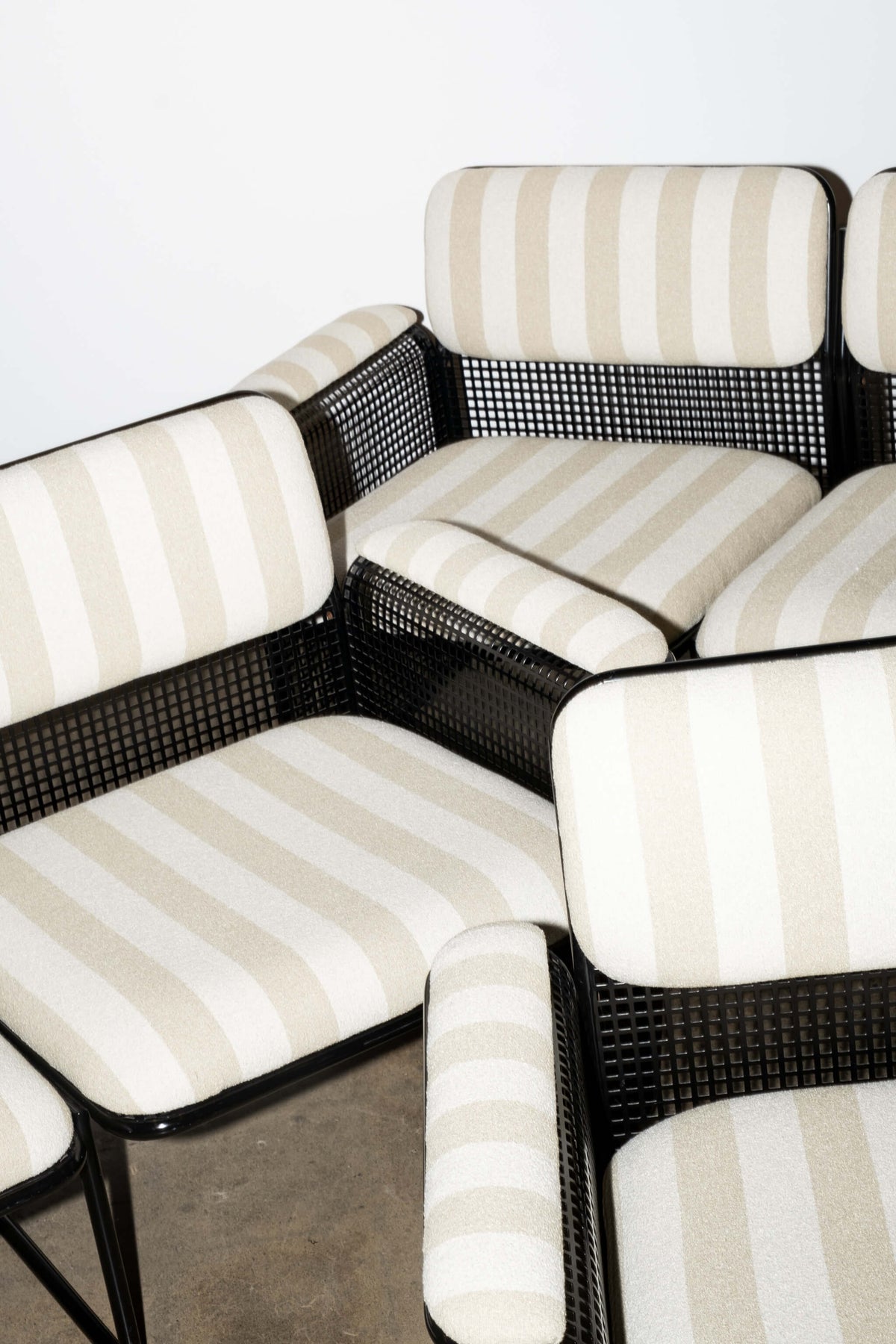 1970s Italian Solarium 3 Piece Set, Newly Upholstered