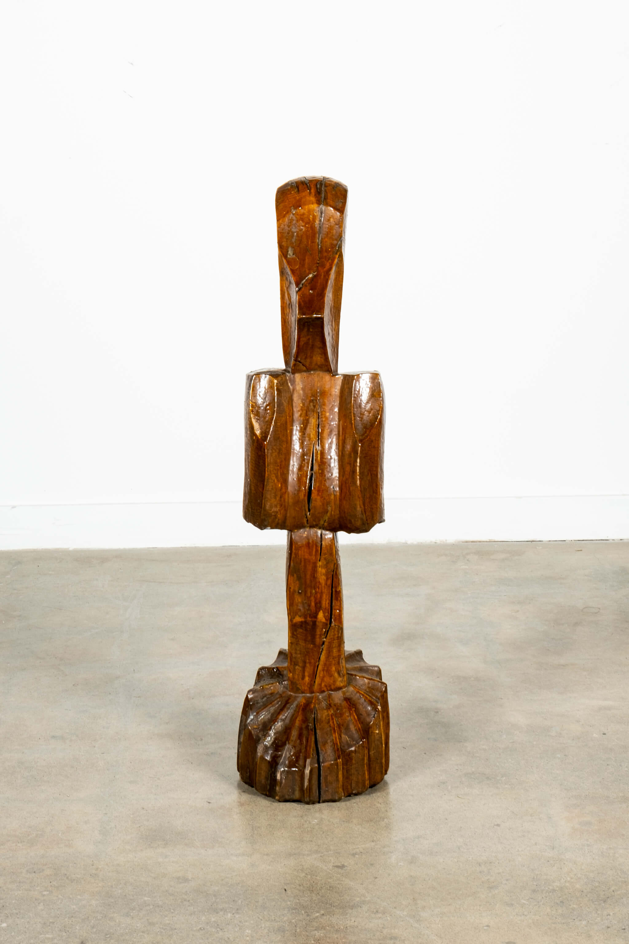 Brutalist Wood Sculpture