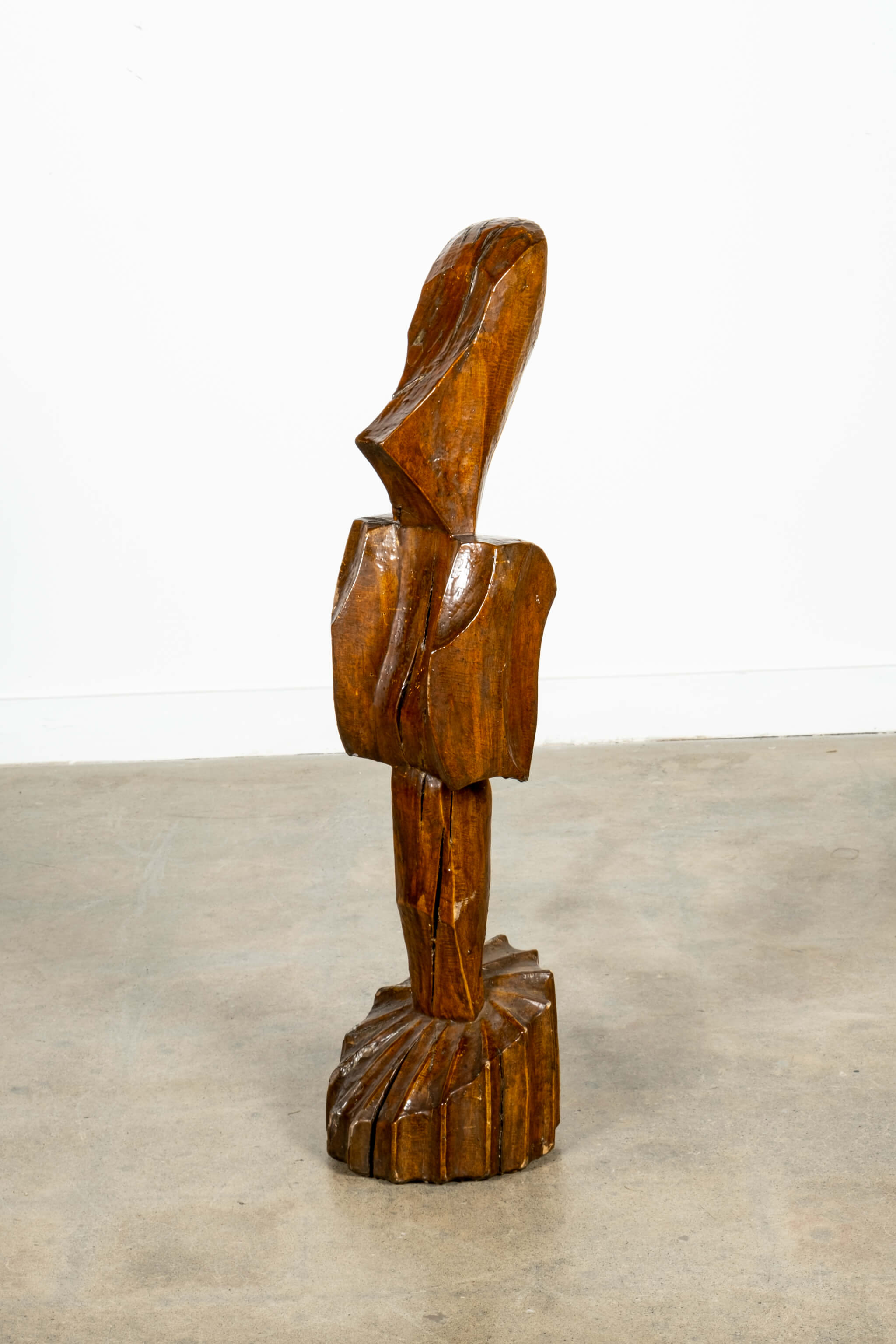 Brutalist Wood Sculpture