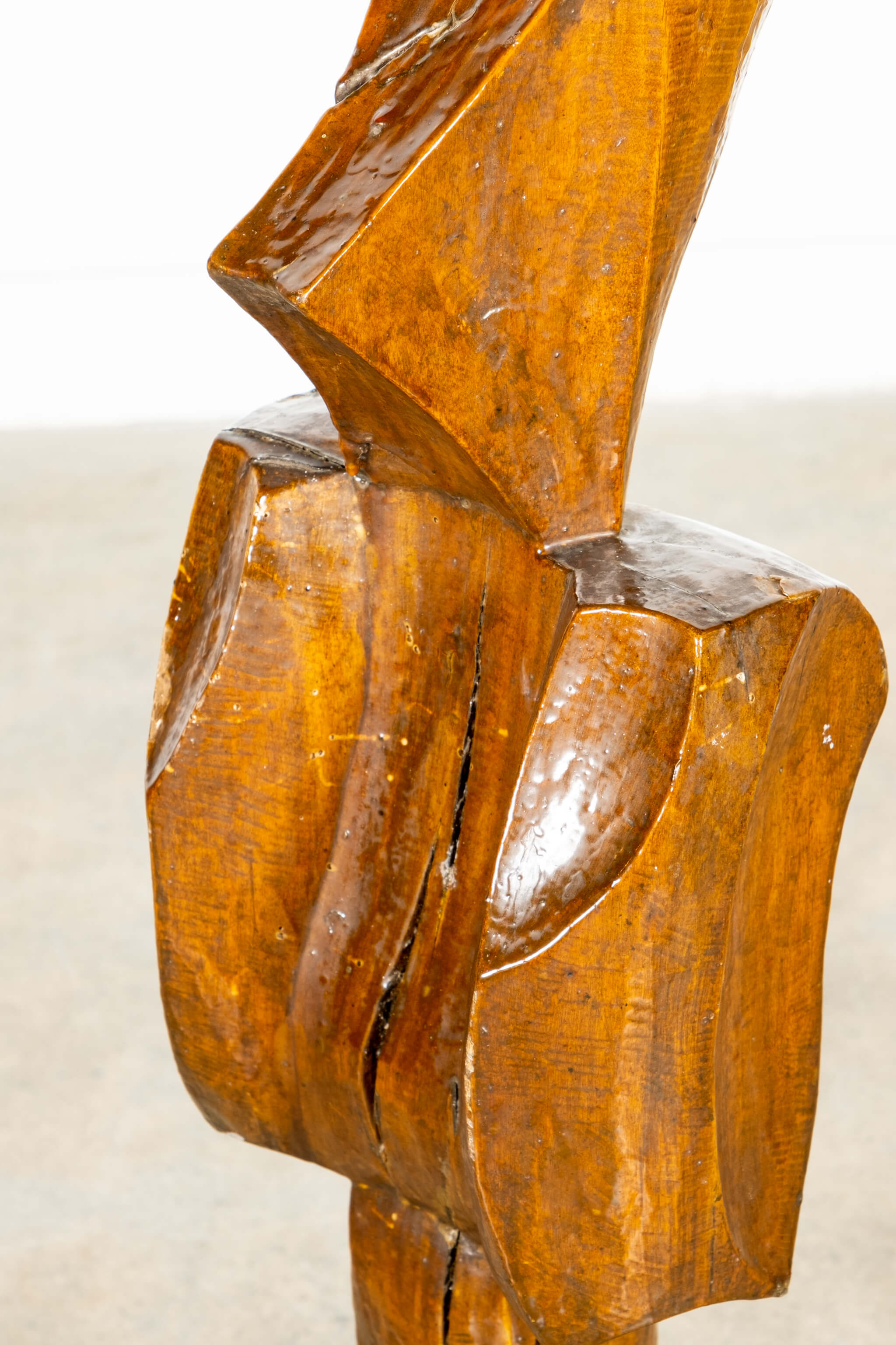 Brutalist Wood Sculpture