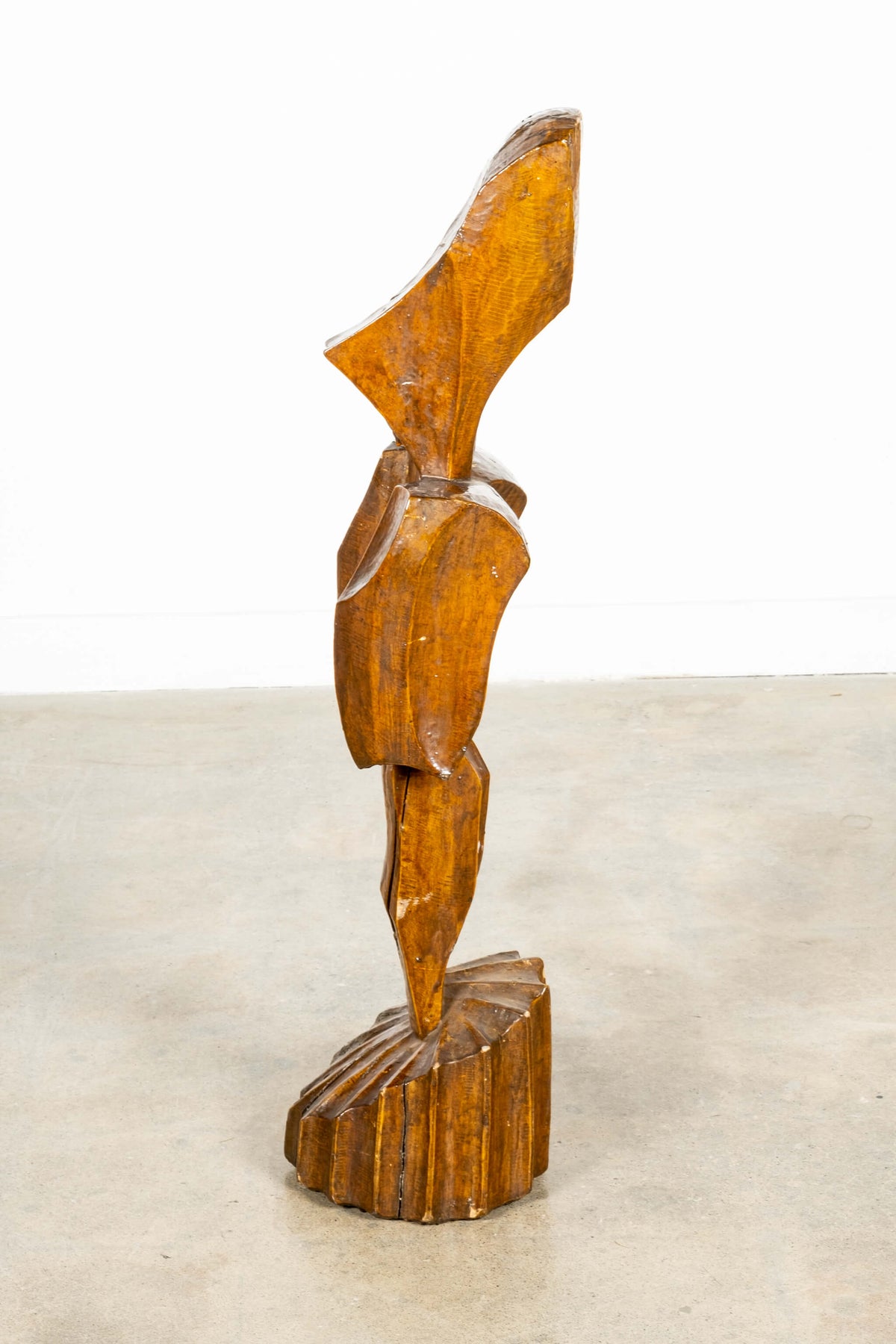 Brutalist Wood Sculpture