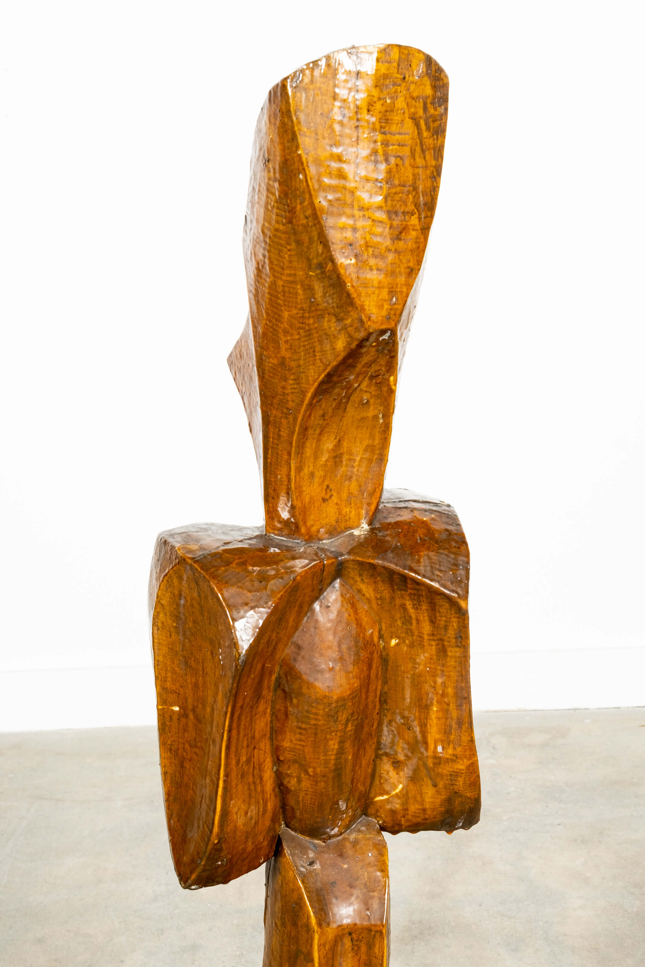 Brutalist Wood Sculpture