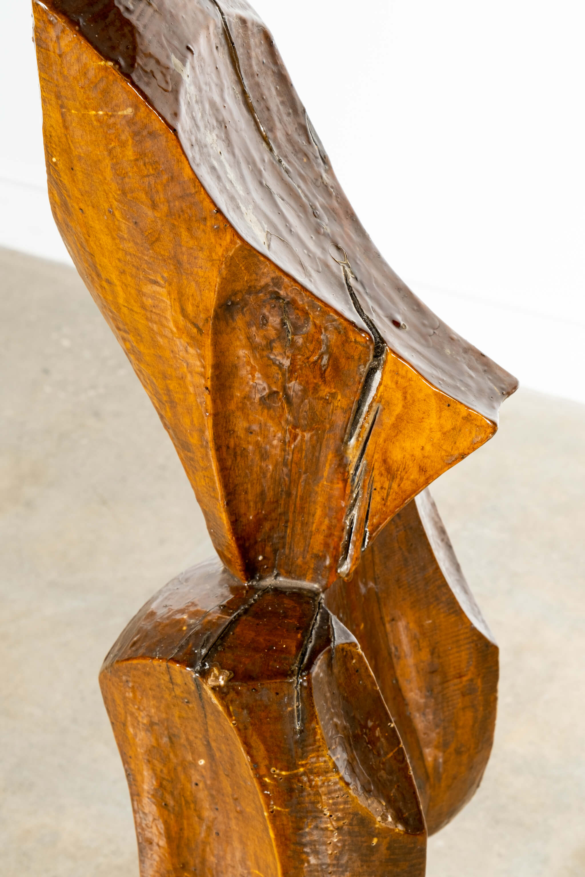 Brutalist Wood Sculpture