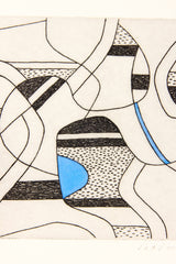 Abstract Hand-Coloured Etching