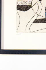 Abstract Hand-Coloured Etching
