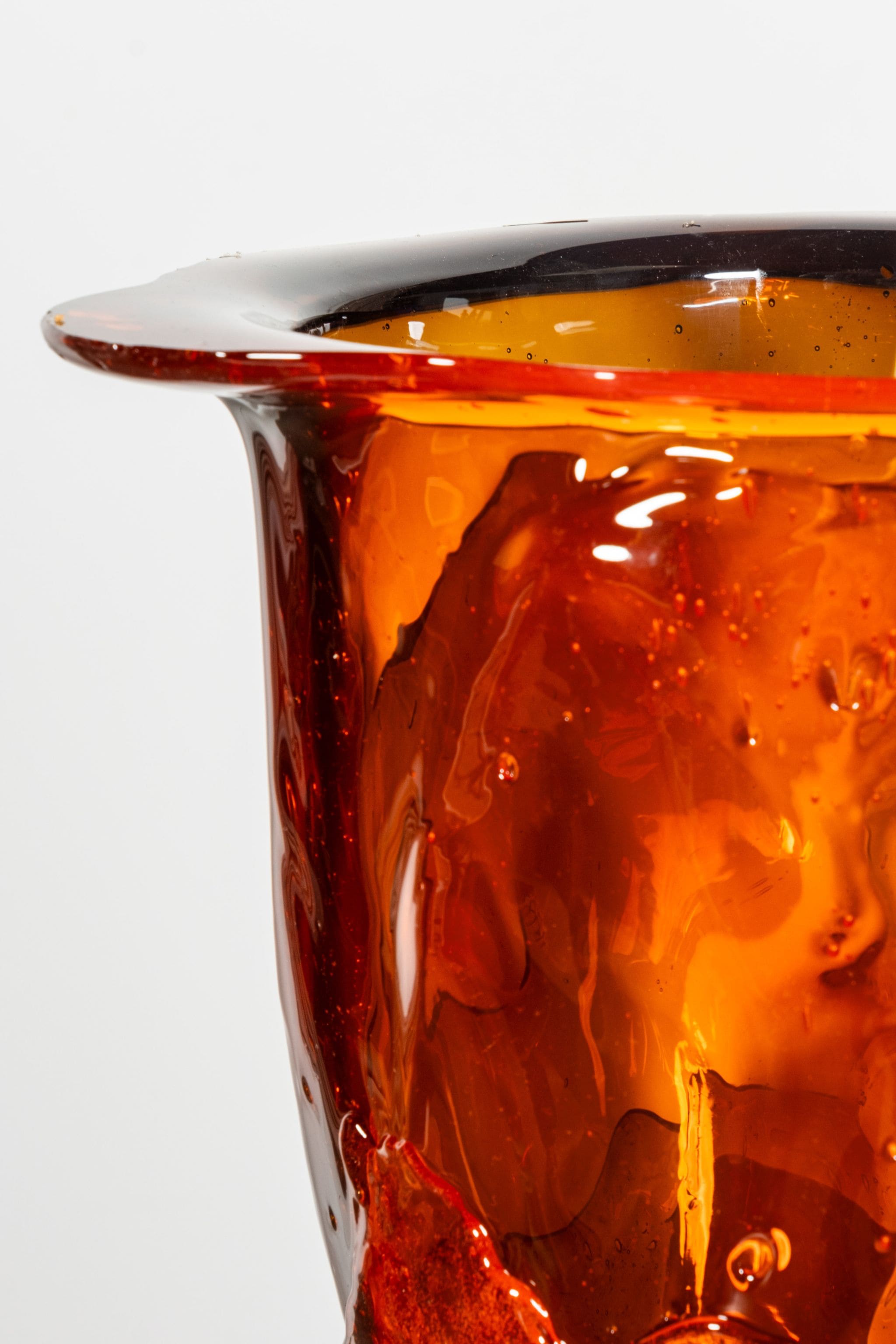 Amazonia Vase (Large), Clear Orange and Blue with Pastel Blue Feet