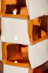 Bamboo Vase (Large), Champagne and Clear Ruby