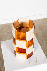 Bamboo Vase (Large), Champagne and Clear Ruby