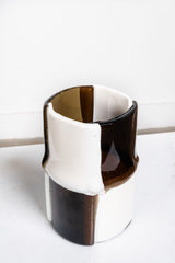 Bamboo Vase (Small), Dark Grey and White