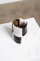 Bamboo Vase (Small), Dark Grey and White