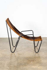 Black Wire And Hide Sling Chair In The Style Of Vernor Panton